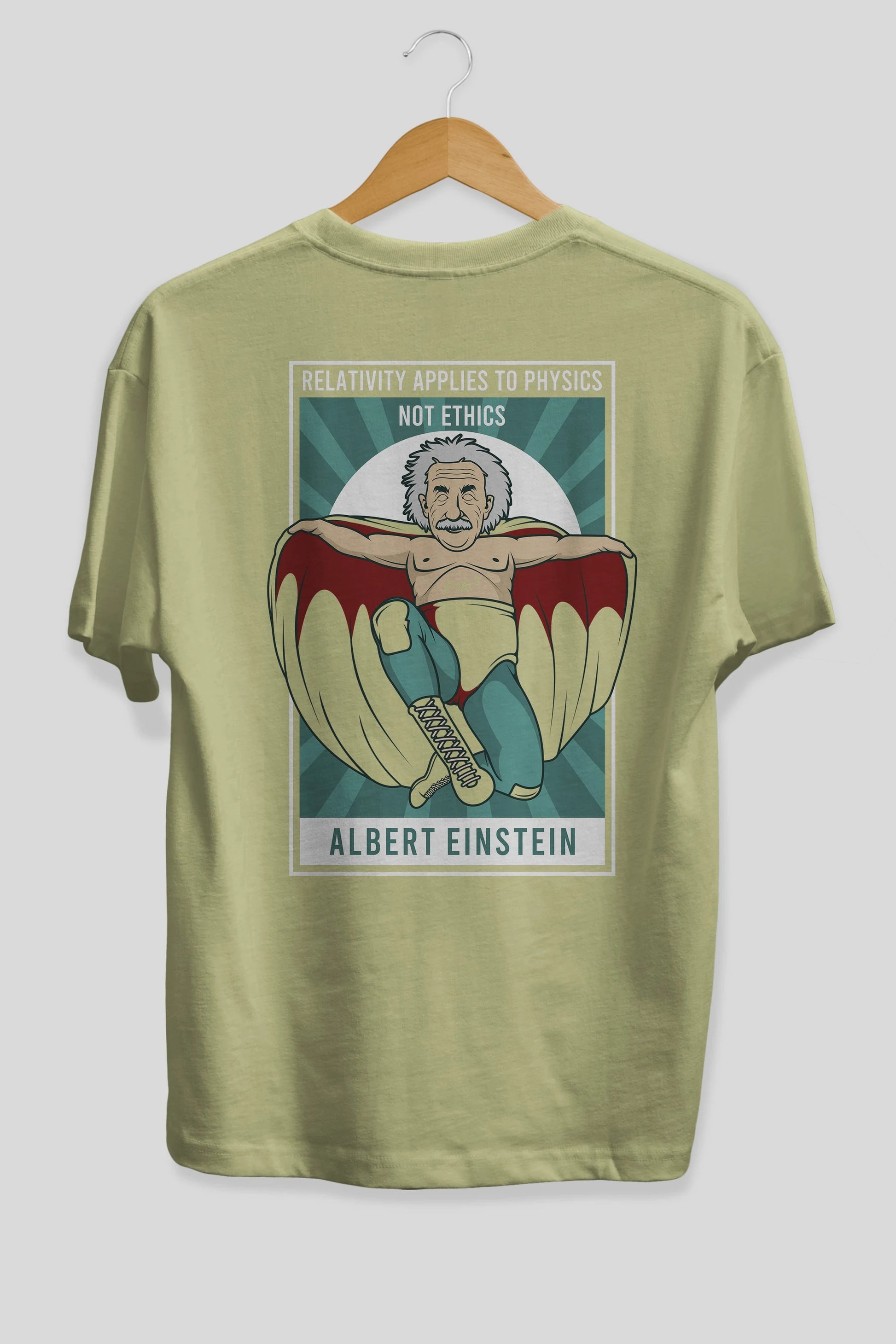 Nacho Libre Einstein Arka Baskılı Oversize t-shirt Erkek Kadın Unisex %100 Pamuk tişort