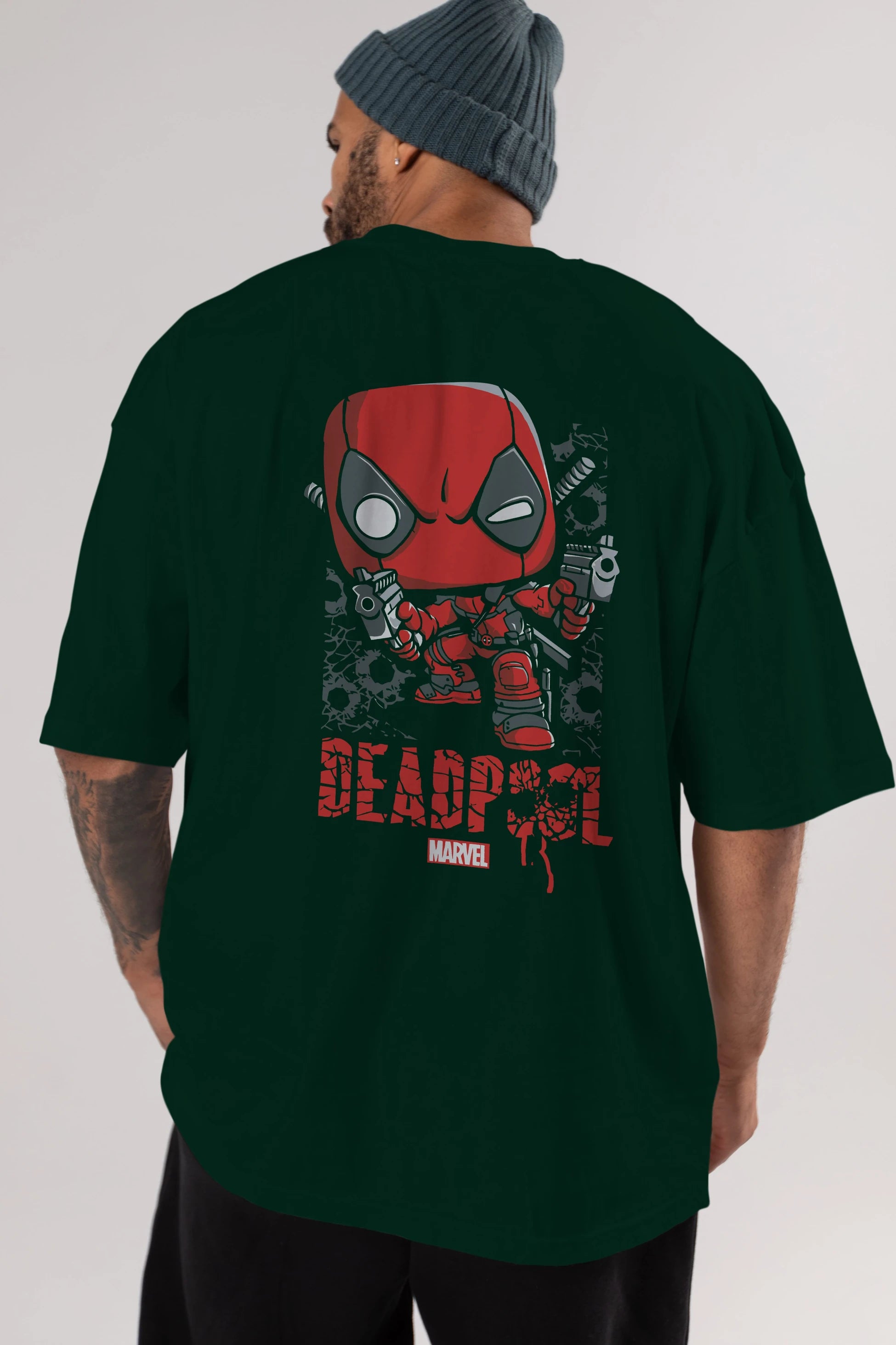 Deadpool (8) Arka Baskılı Oversize t-shirt Erkek Kadın Unisex %100 Pamuk Bisiklet Yaka tişort