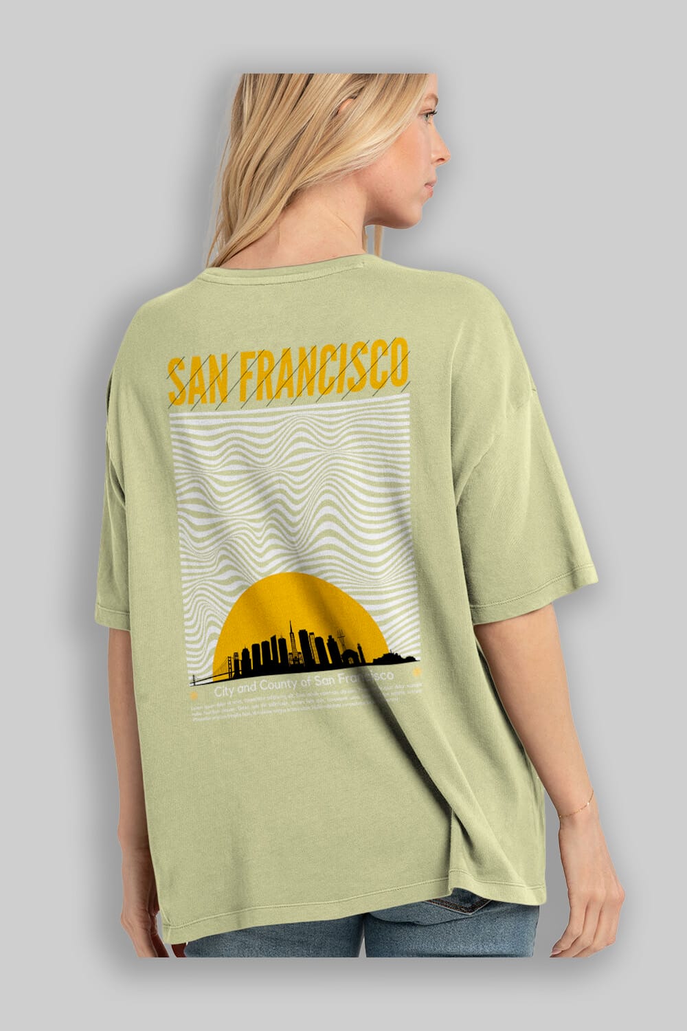 San Francisco Yazılı Arka Baskılı Oversize t-shirt Erkek Kadın Unisex