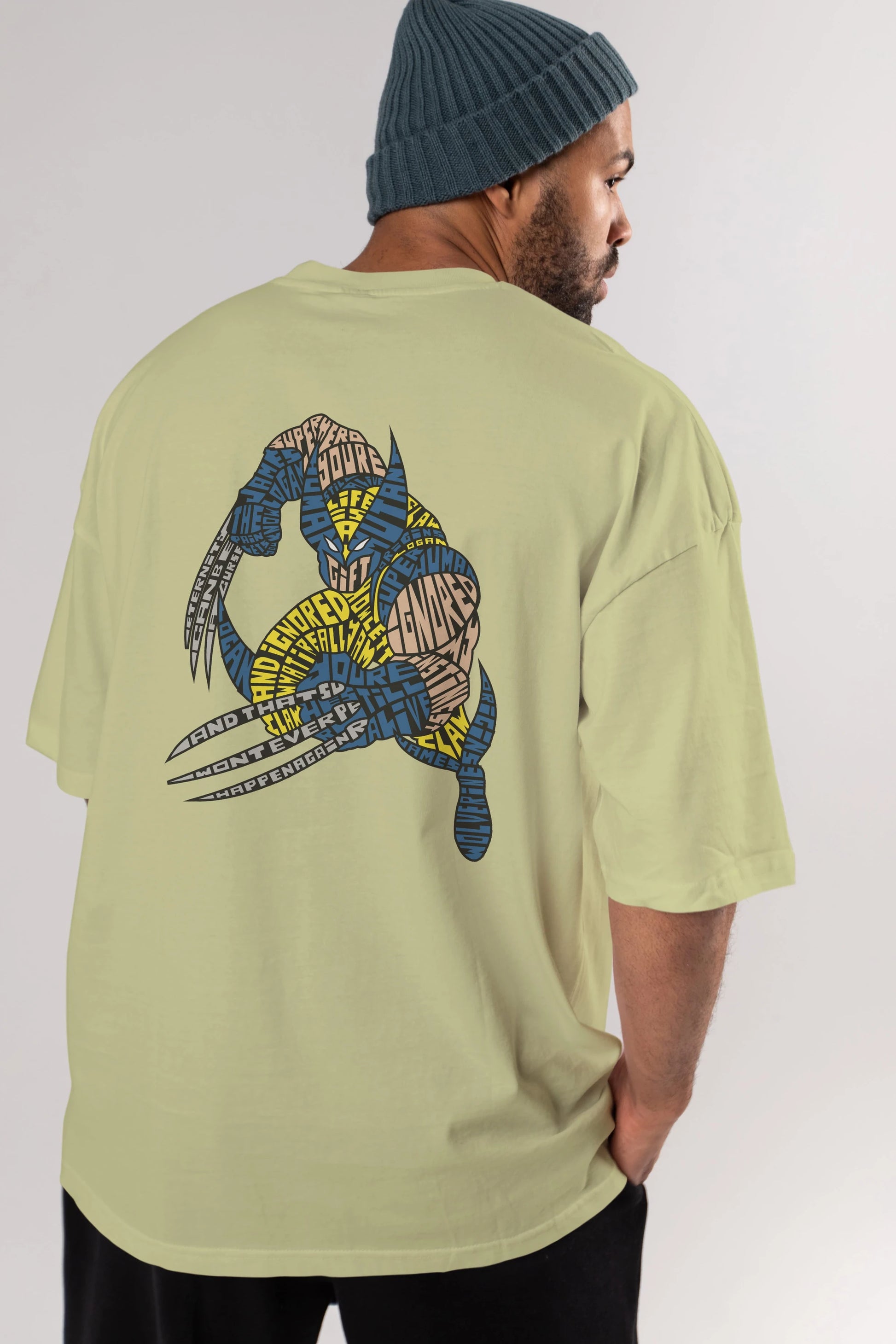 Logan Arka Baskılı Oversize t-shirt %100 pamuk Erkek Kadın Unisex