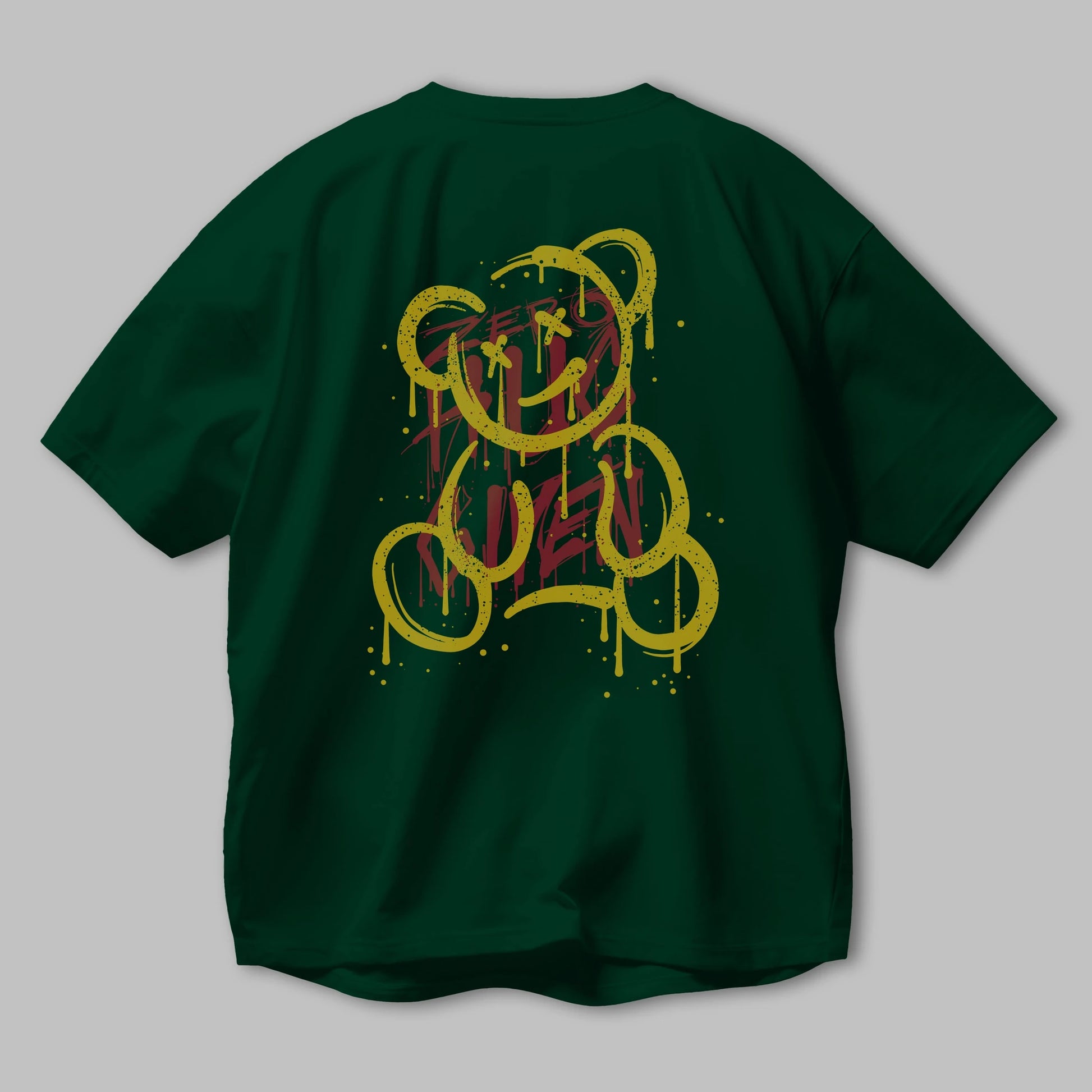 Zero Hug Bear Arka Baskılı Oversize t-shirt Erkek Kadın Unisex