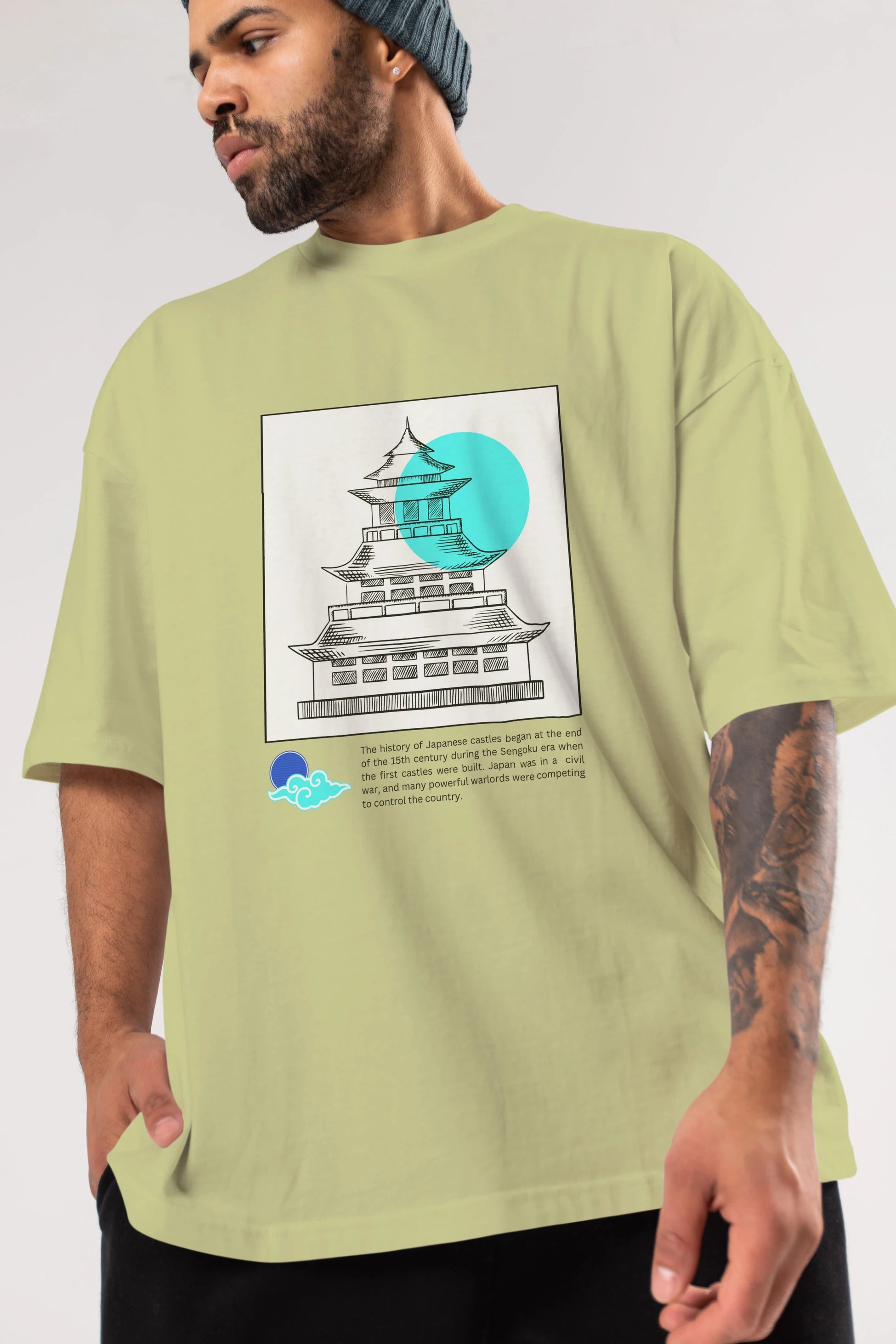 Retro Japanese Ön Baskılı Oversize t-shirt Erkek Kadın Unisex