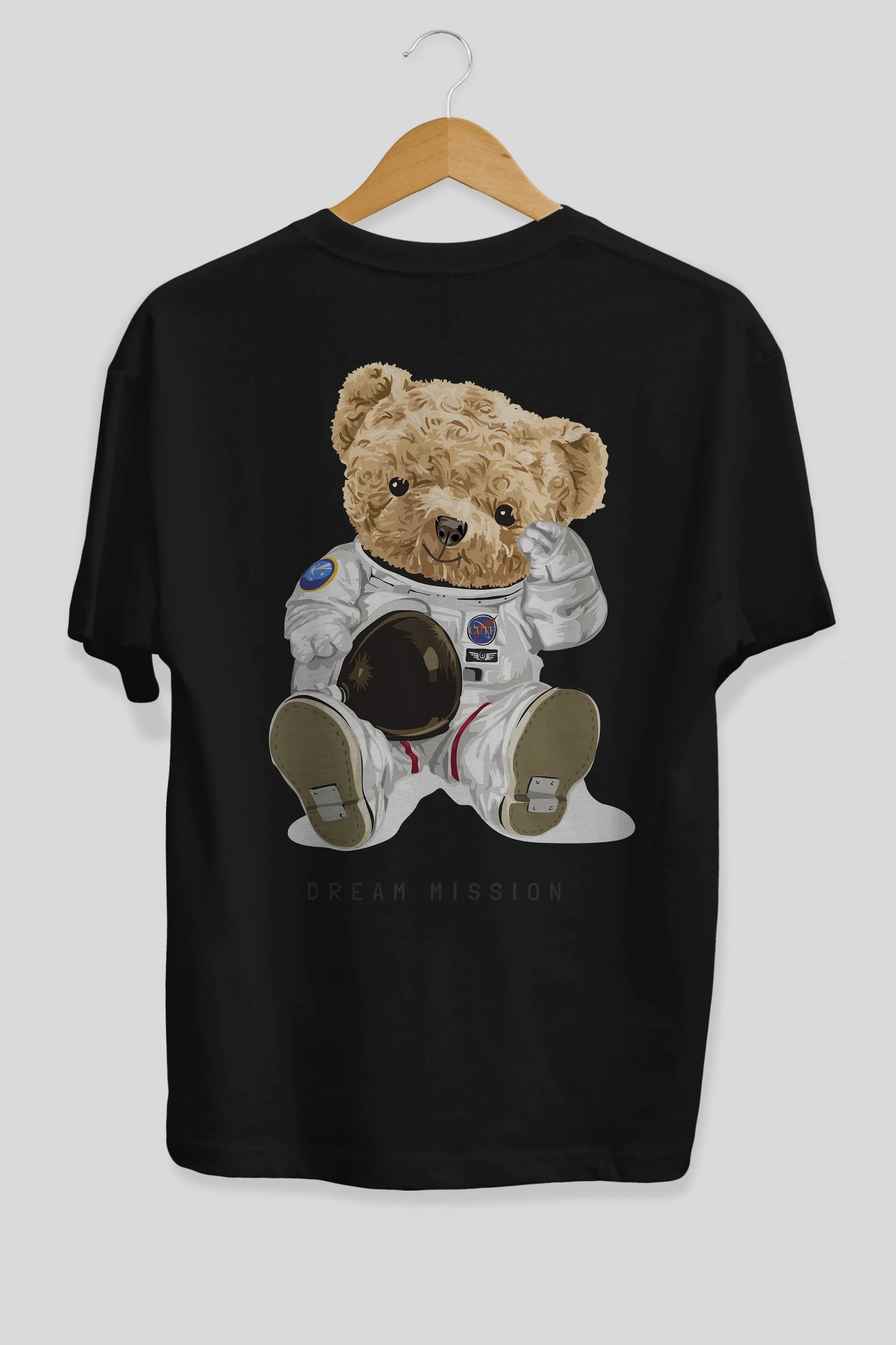 Teddy Bear Asrtonot Arka Baskılı Oversize t-shirt Erkek Kadın Unisex %100 Pamuk
