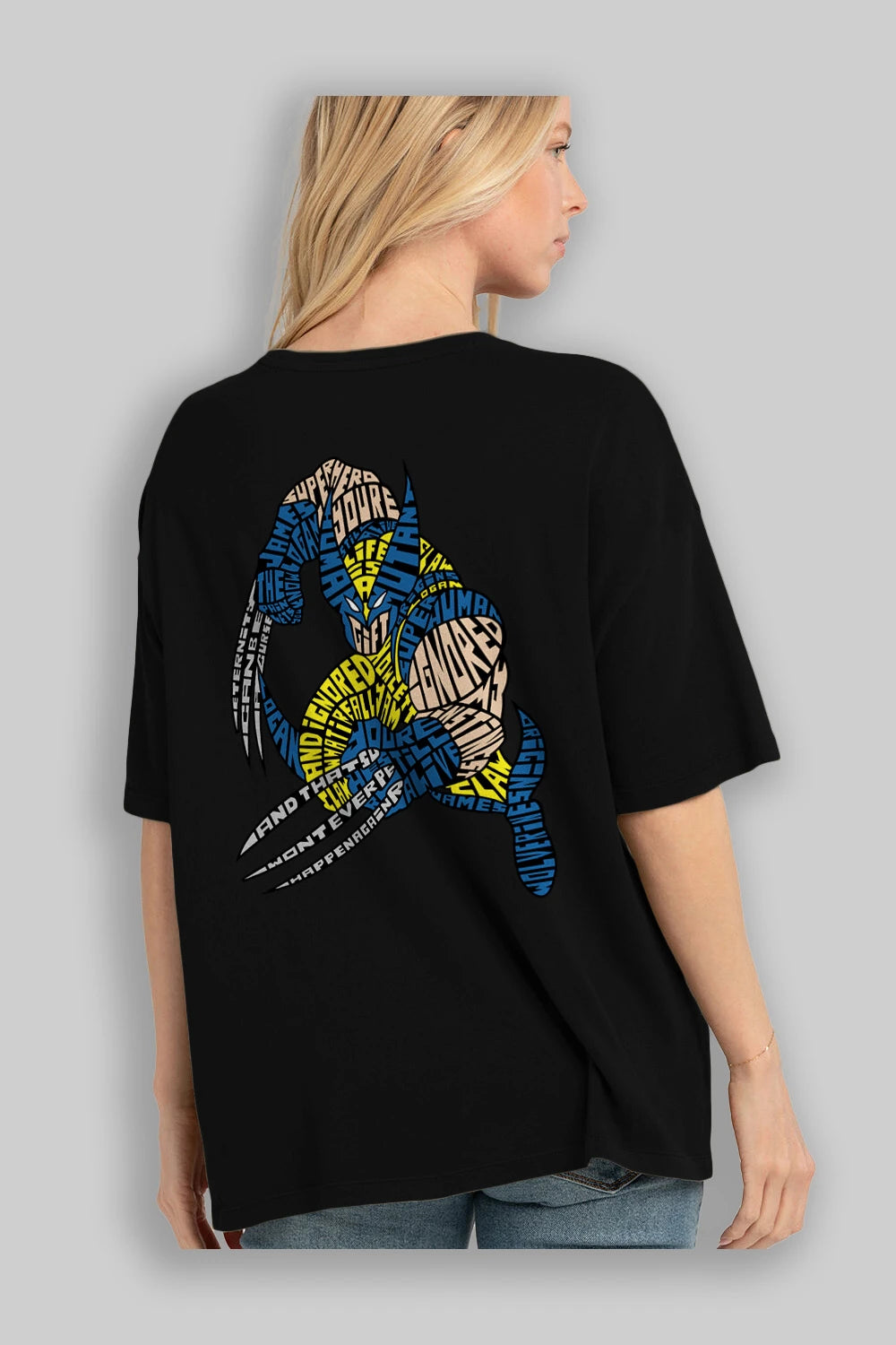 Logan Arka Baskılı Oversize t-shirt %100 pamuk Erkek Kadın Unisex