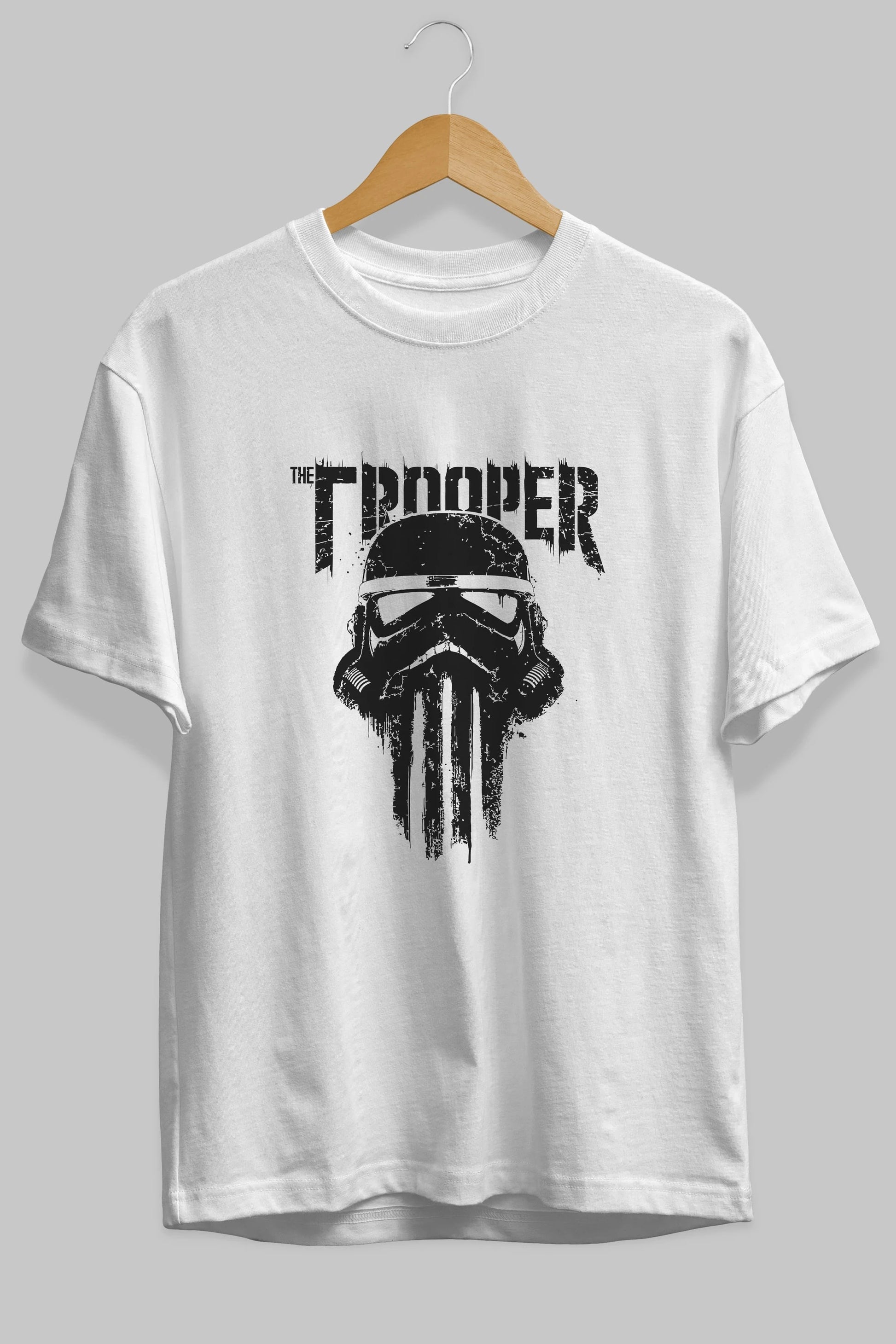 The Trooper Ön Baskılı Oversize t-shirt Erkek Kadın Unisex %100 Pamuk Bisiklet Yaka tişort
