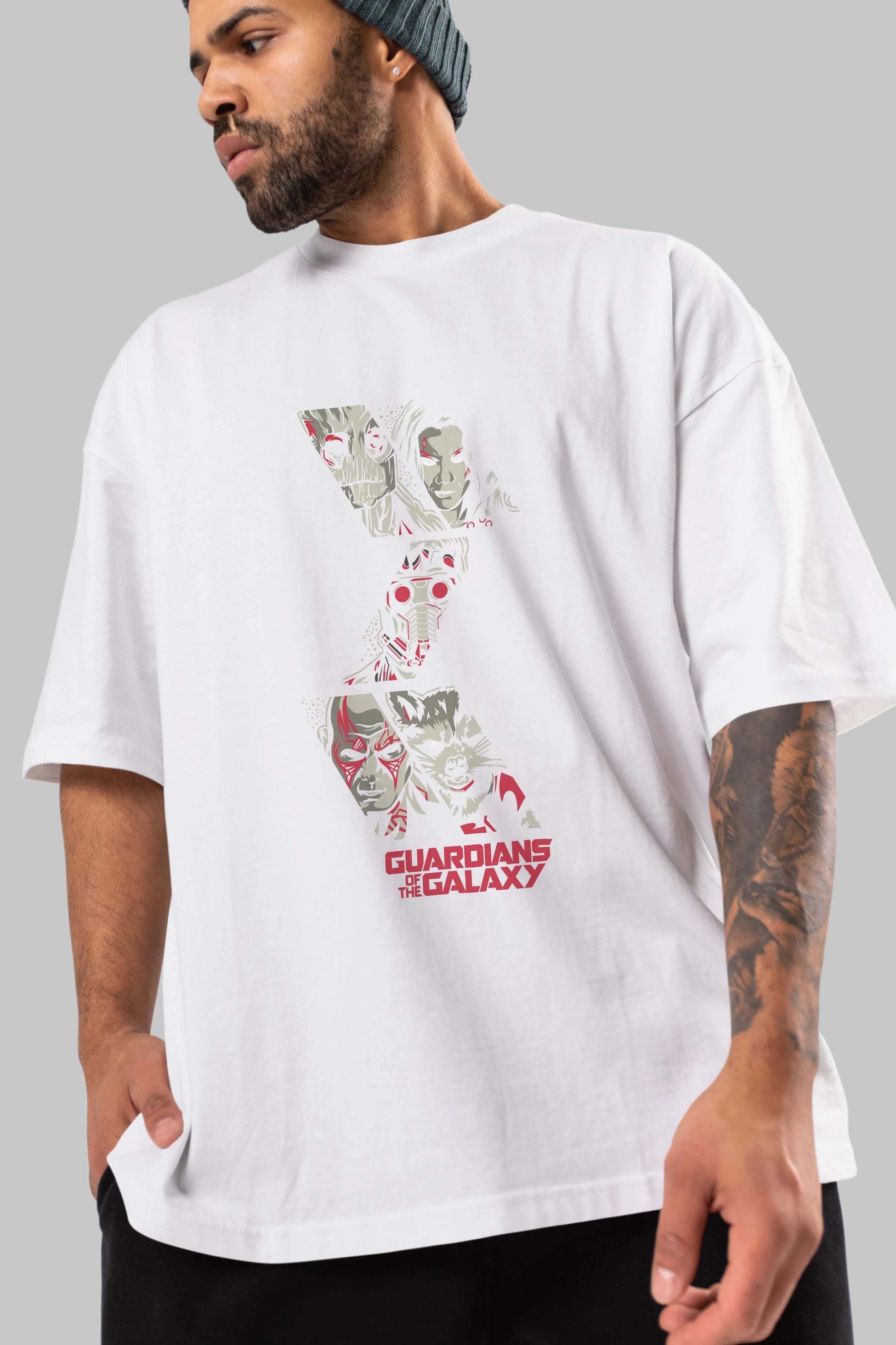 Guardians of The Galaxy (2) Ön Baskılı Oversize t-shirt Erkek Kadın Unisex %100 Pamuk Bisiklet Yaka tişort