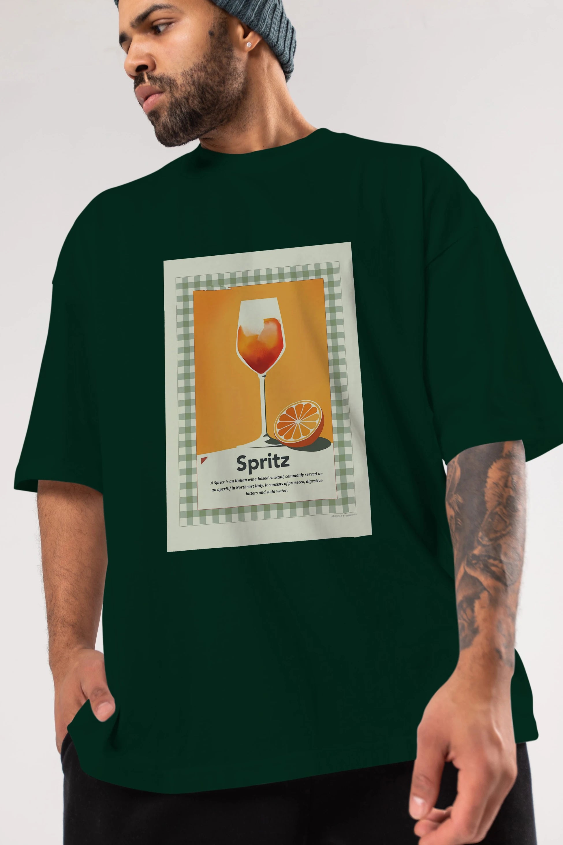 Aperol Spritz 5 Ön Baskılı Oversize t-shirt Erkek Kadın Unisex %100 Pamuk Bisiklet Yaka tişort
