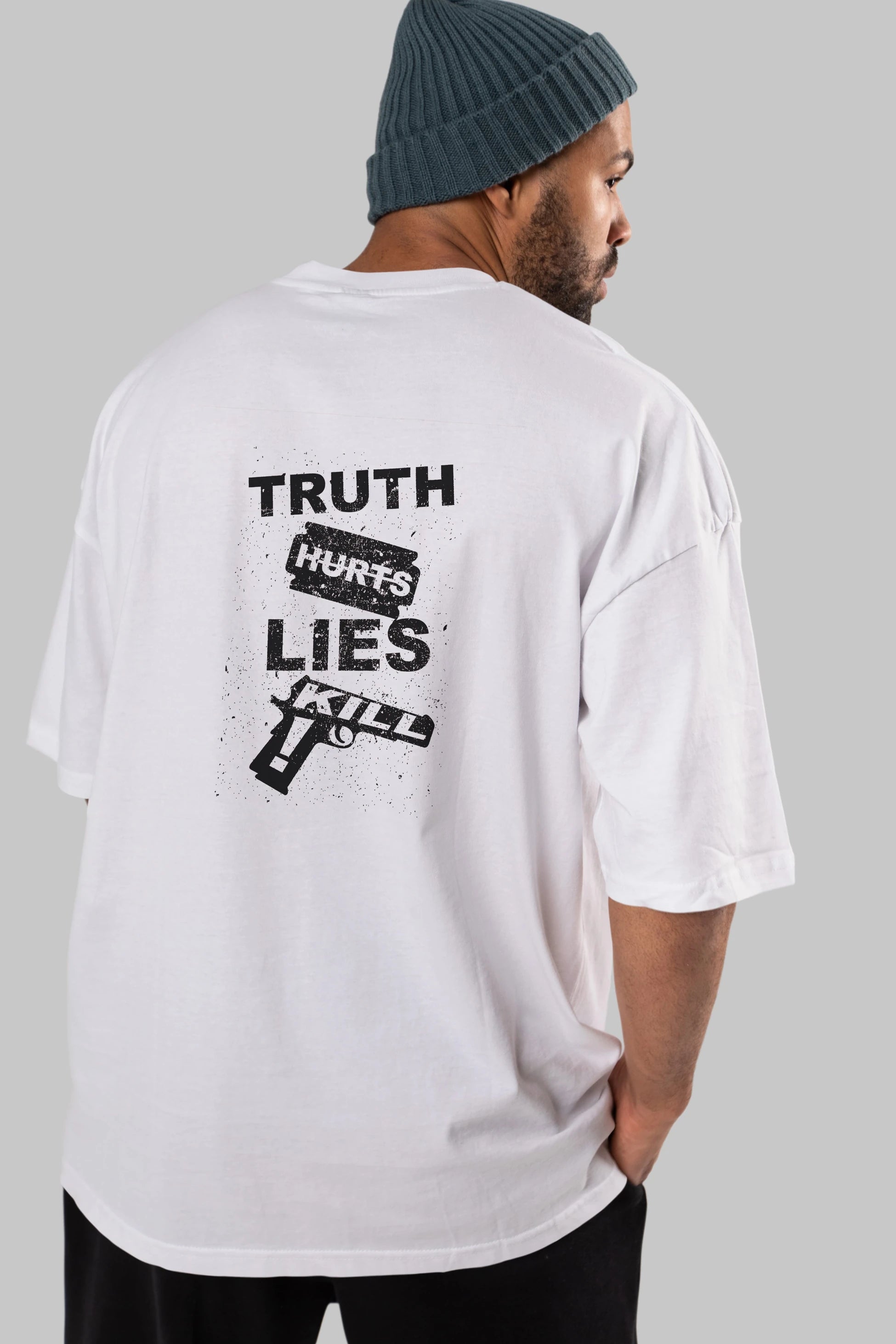 Truth Hurts Arka Baskılı Oversize t-shirt %100 pamuk Erkek Kadın Unisex