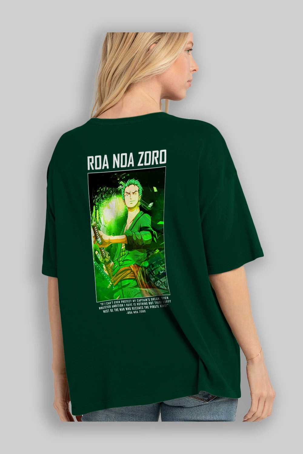 Roronoa Zoro 5 Anime Arka Baskılı Oversize t-shirt Erkek Kadın Unisex %100 pamuk tişort