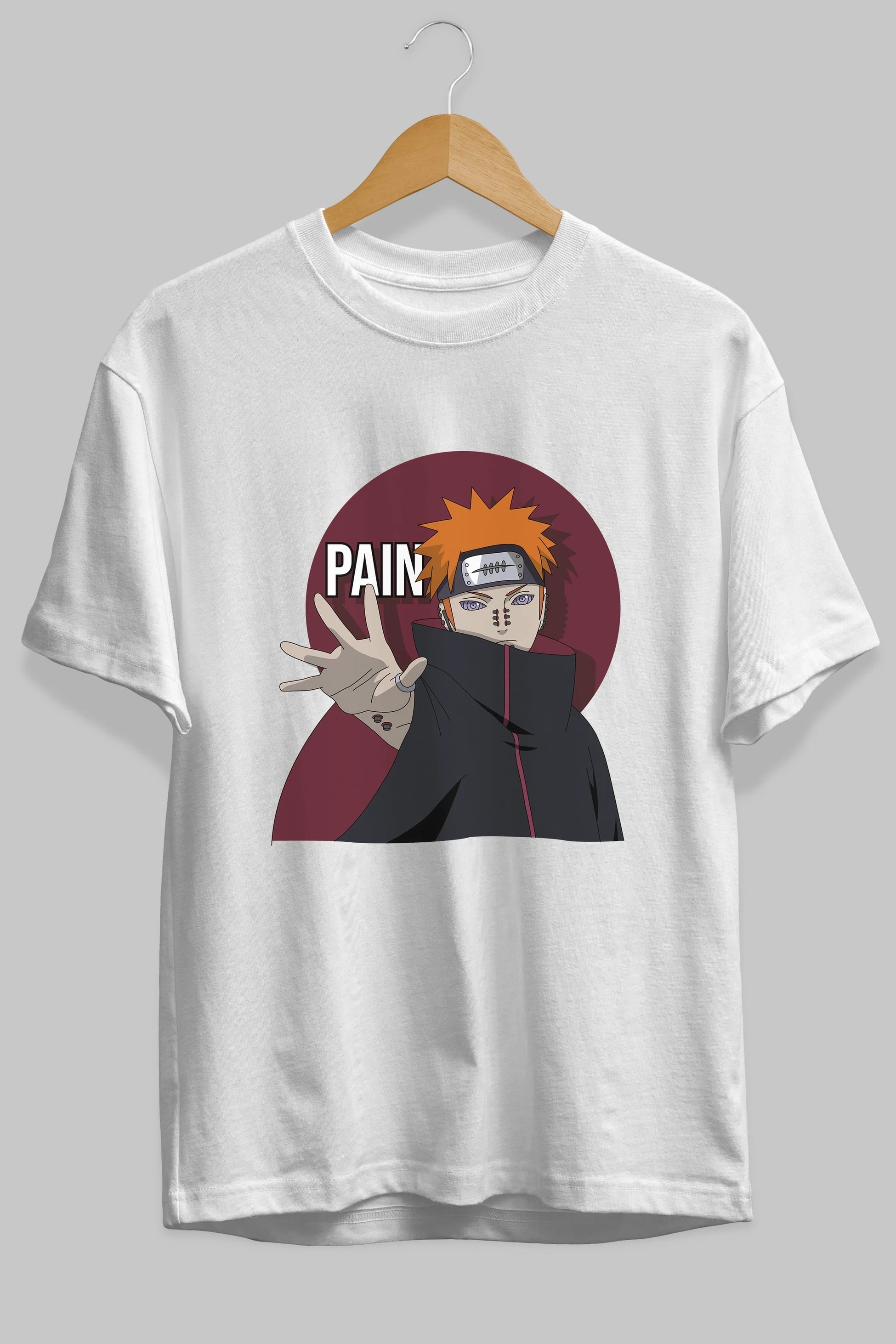 PAIN NARUTO Anime Ön Baskılı Oversize t-shirt %100 pamuk Erkek Kadın Unisex