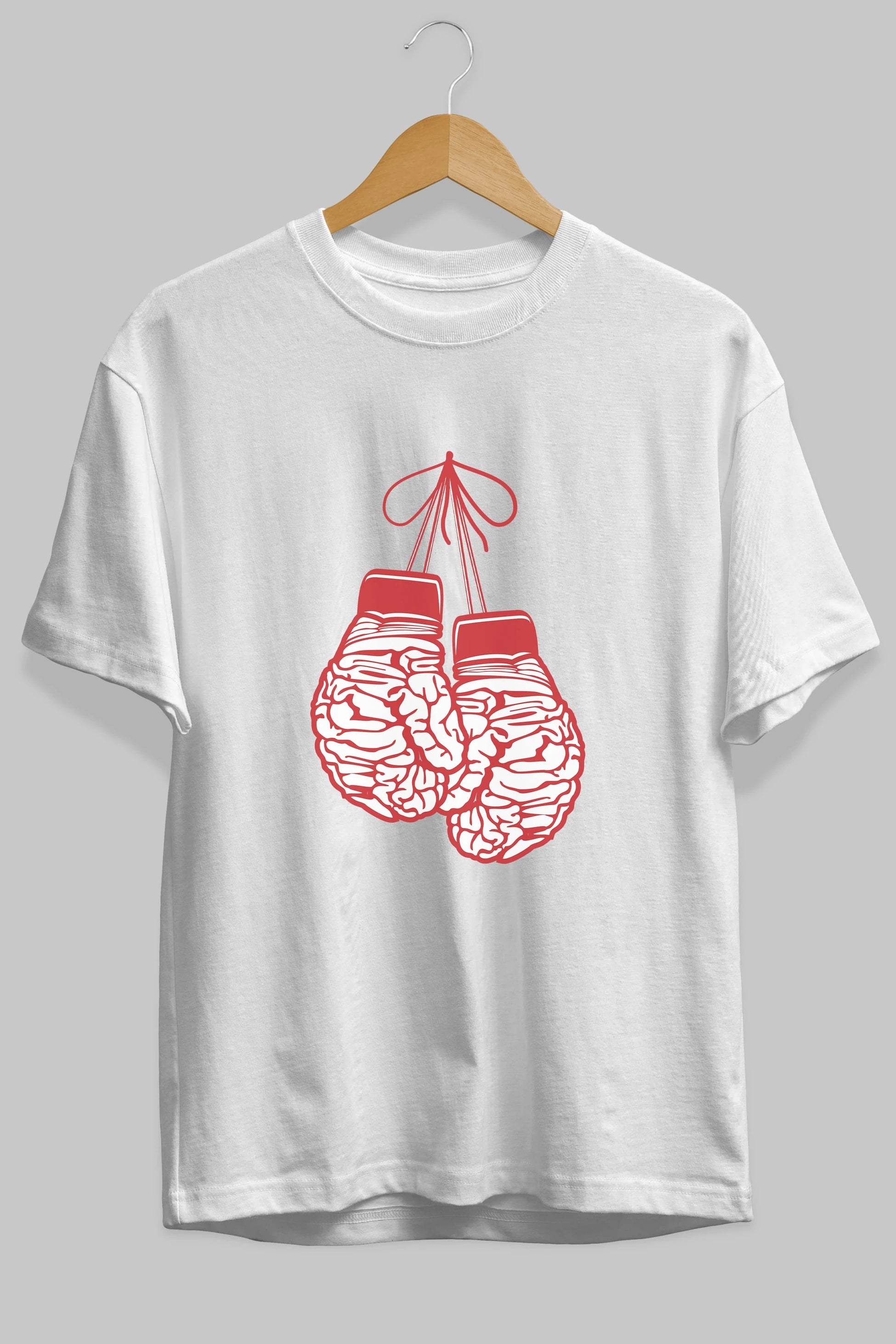 Brain Gloves Ön Baskılı Oversize t-shirt %100 pamuk Erkek Kadın Unisex