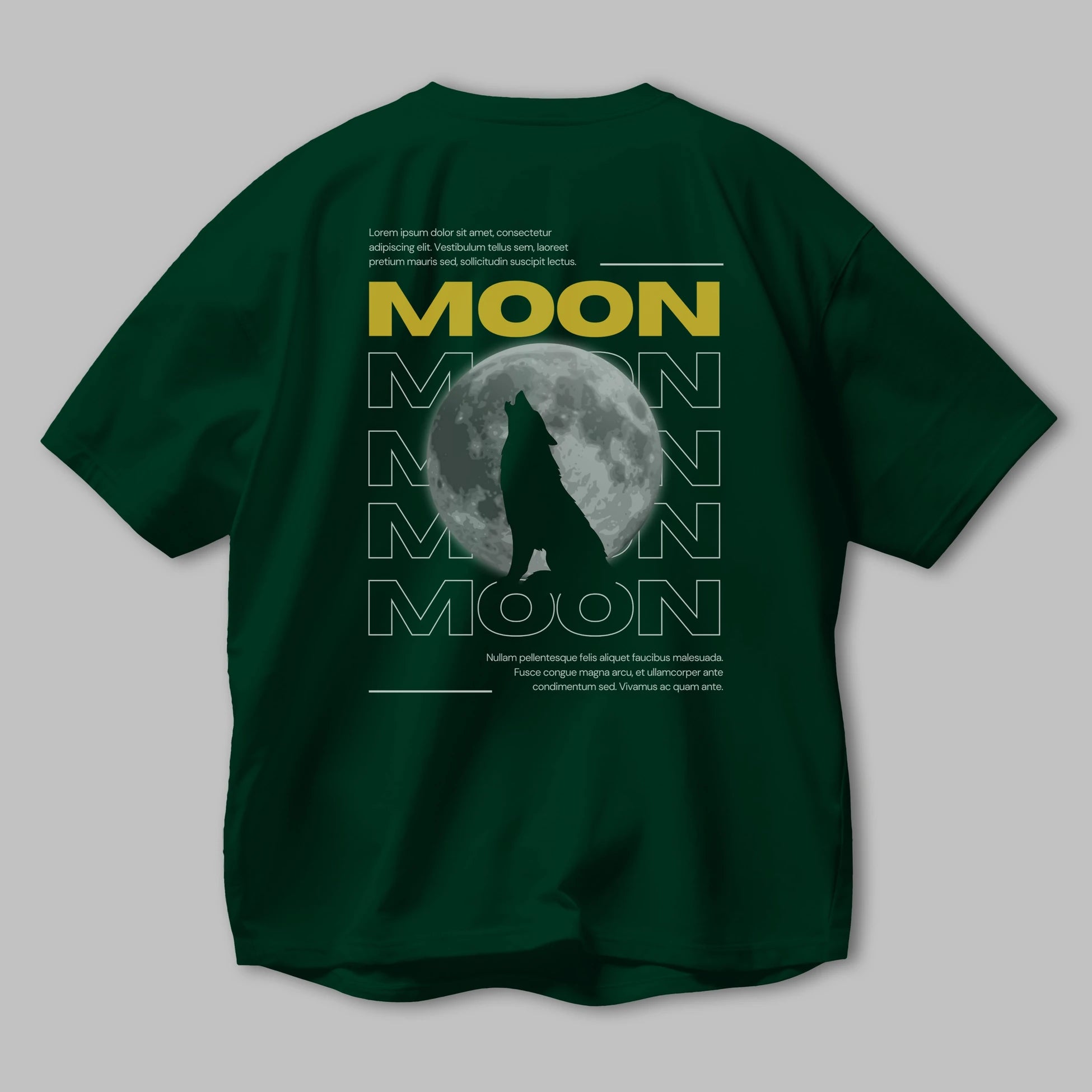 Moon Arka Baskılı Oversize t-shirt Erkek Kadın Unisex