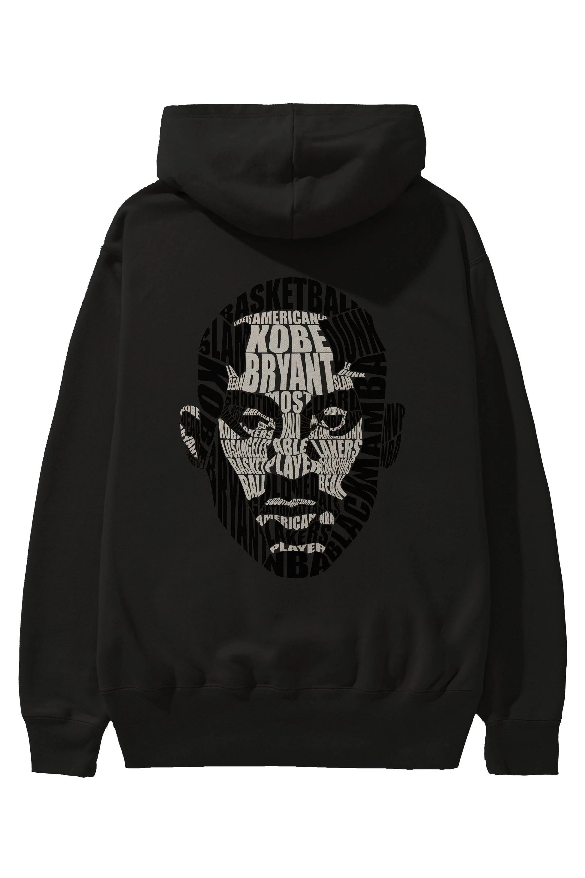 Kobe Bryan Calligram Arka Baskılı Hoodie Oversize Kapüşonlu Sweatshirt Erkek Kadın Unisex