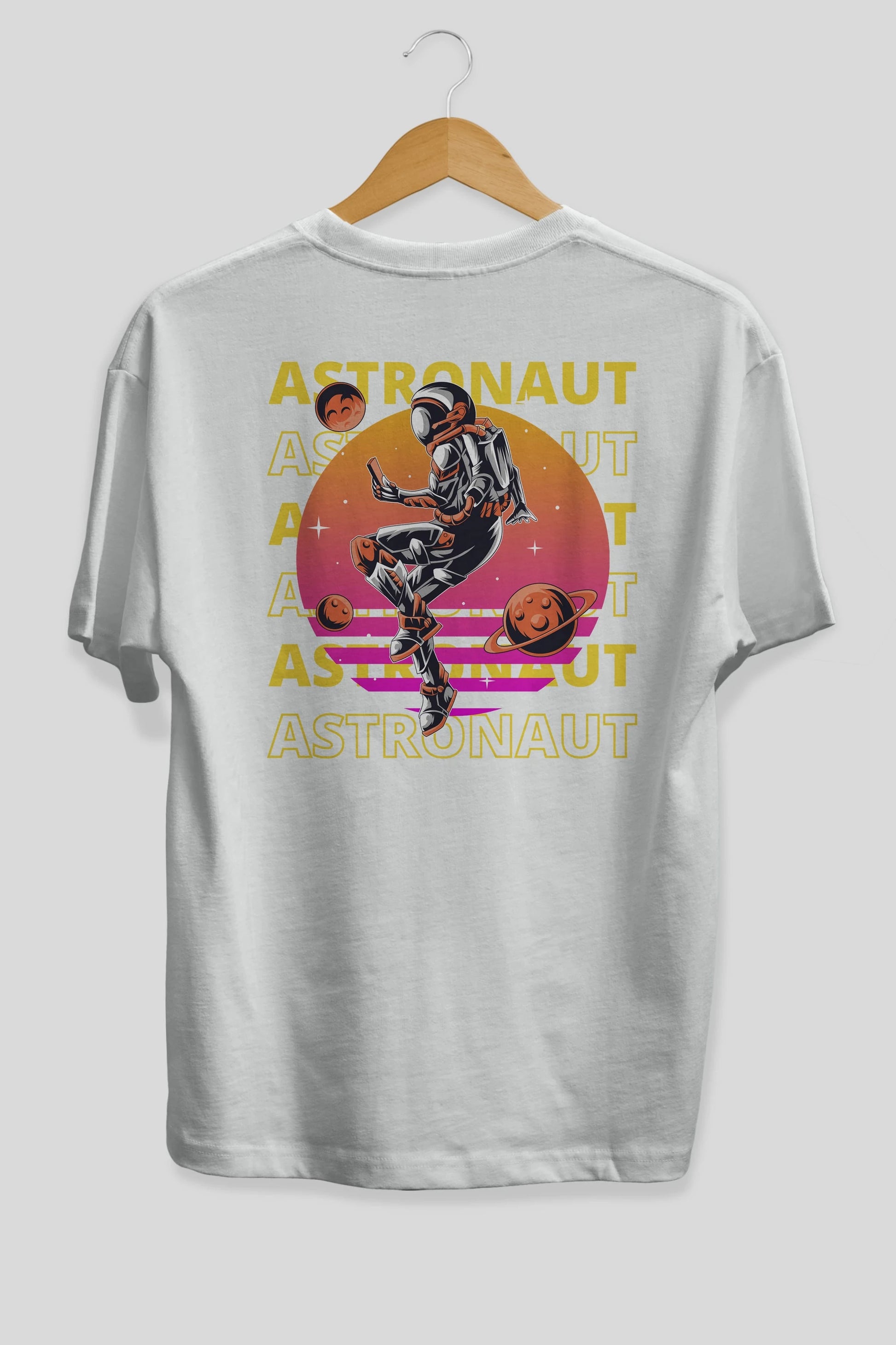 Astronaut Streetwear 2 Arka Baskılı Oversize t-shirt Erkek Kadın Unisex