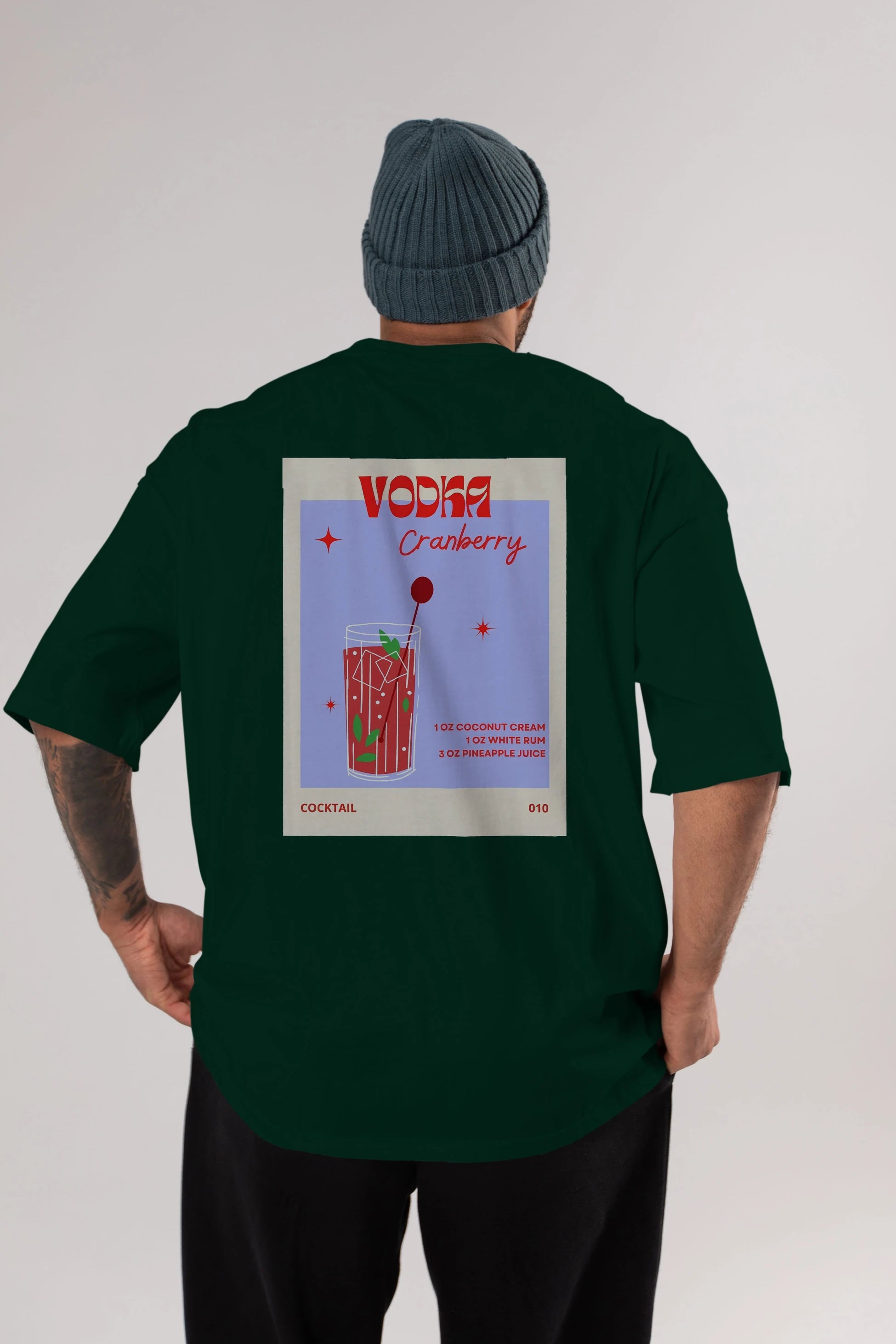 Vodka Cranberry Arka Baskılı Oversize t-shirt Erkek Kadın Unisex %100 Pamuk Bisiklet Yaka tişort