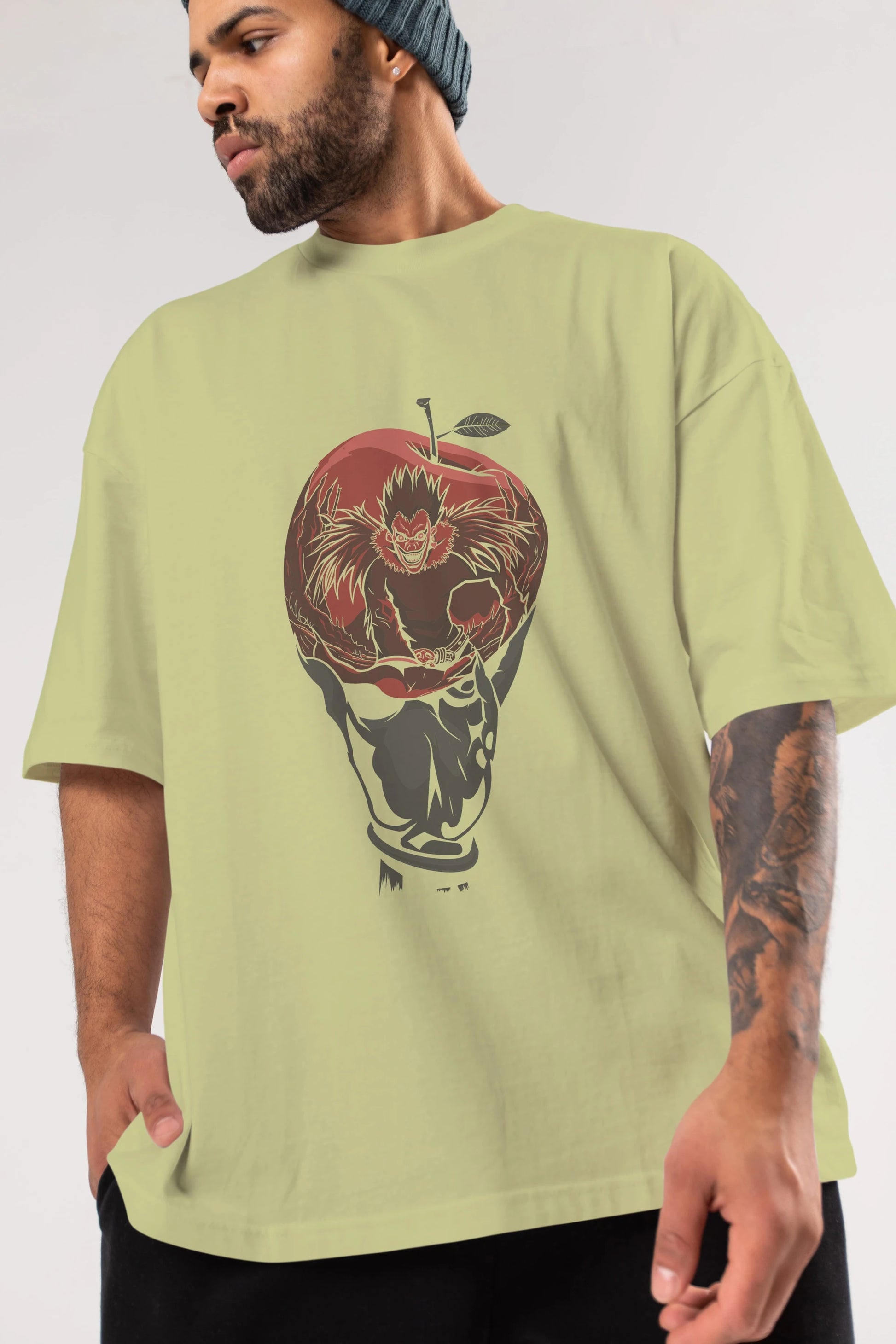 DEATH NOTE -RYUK Anime Ön Baskılı Oversize t-shirt %100 pamuk Erkek Kadın Unisex