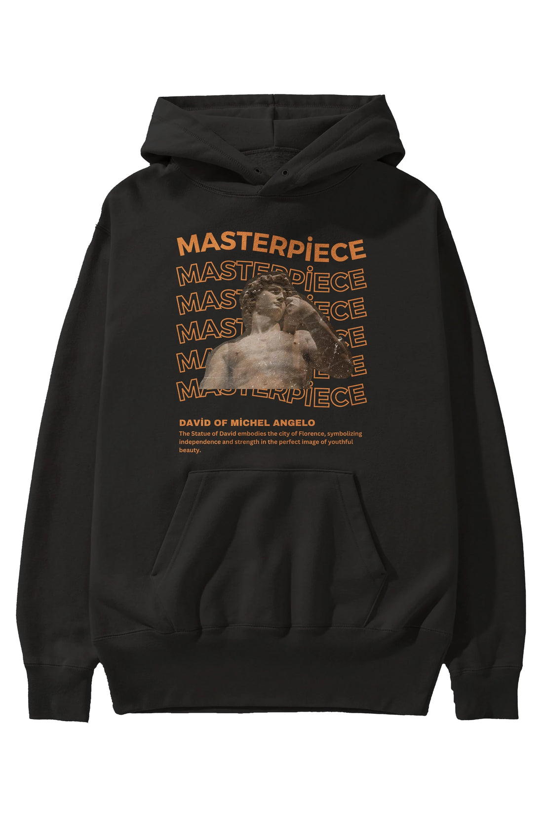 Masterpiece Yazılı Ön Baskılı Oversize Hoodie Kapüşonlu Sweatshirt Erkek Kadın Unisex