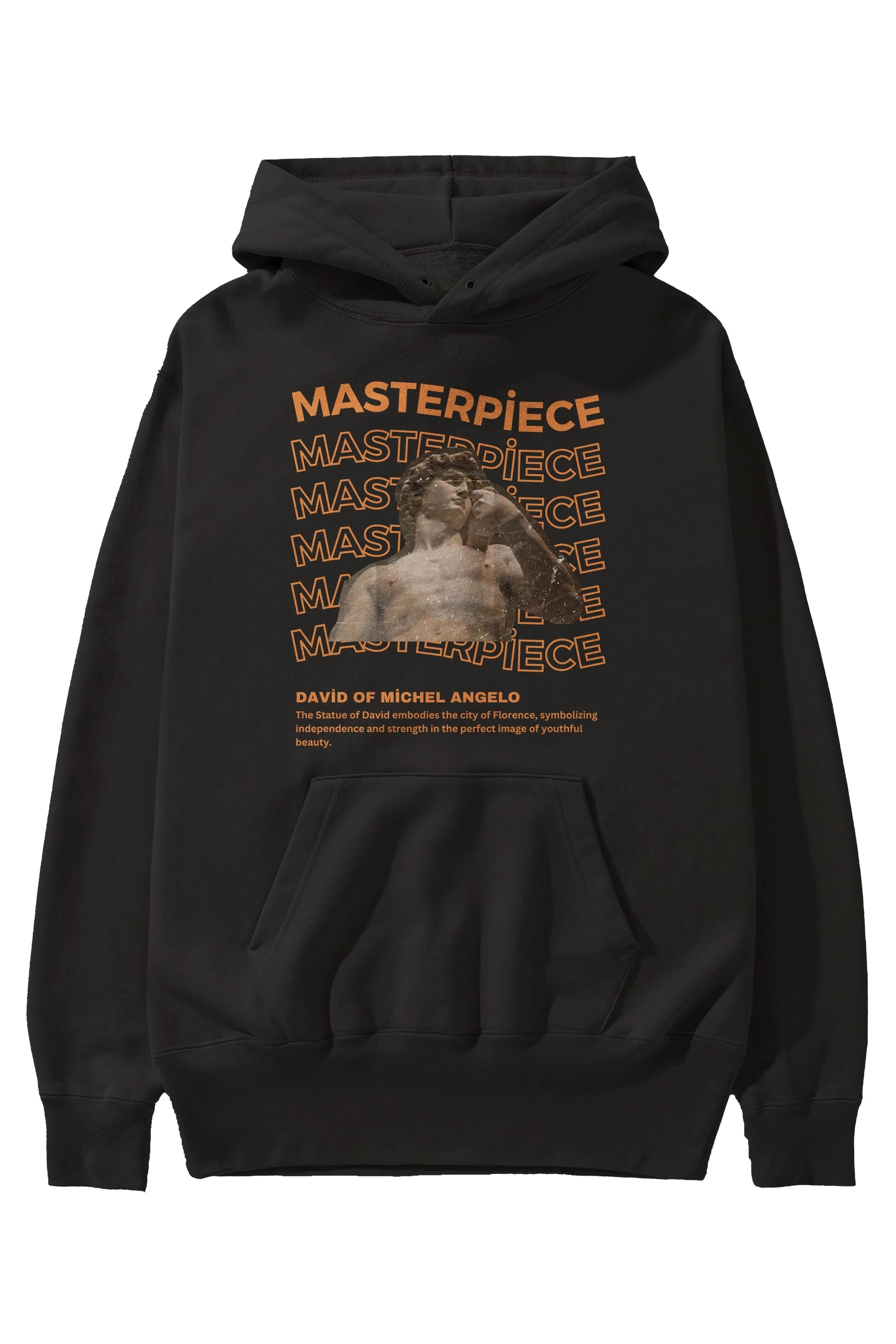 Masterpiece Yazılı Ön Baskılı Oversize Hoodie Kapüşonlu Sweatshirt Erkek Kadın Unisex