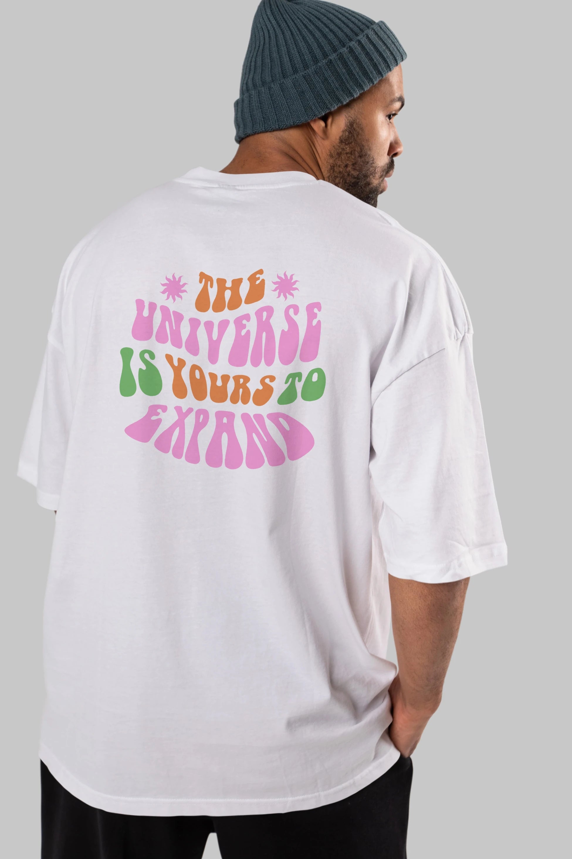 The Universe is Yours Yazılı Arka Baskılı Oversize t-shirt Erkek Kadın Unisex