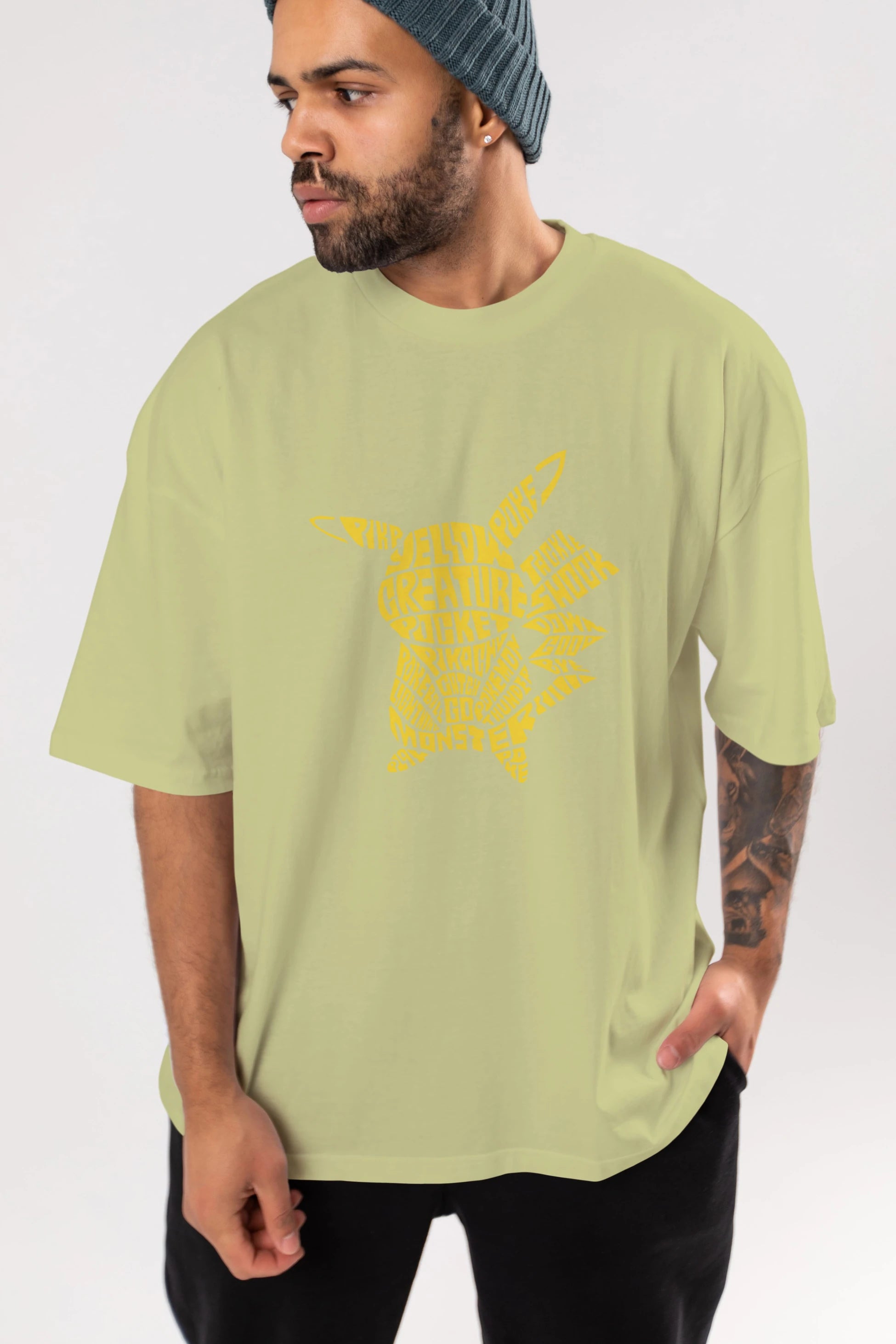 Pocket Monster Ön Baskılı Oversize t-shirt %100 pamuk Erkek Kadın Unisex