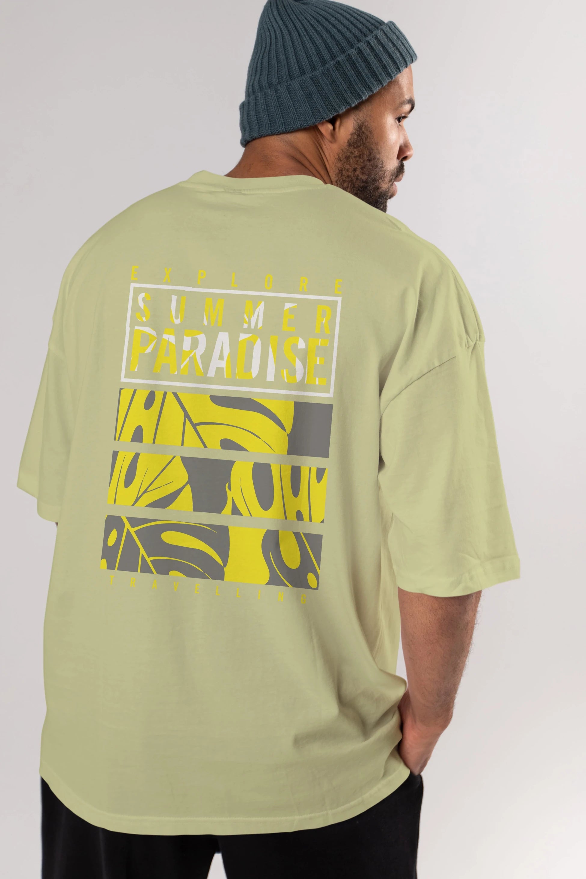 Summer Paradise Arka Baskılı Oversize t-shirt Erkek Kadın Unisex