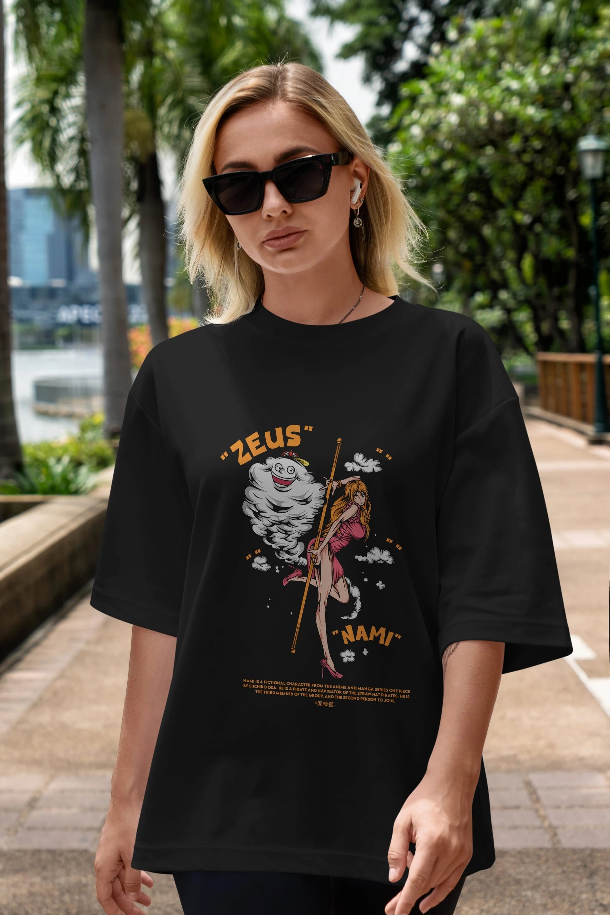 Zeus Nami Anime Ön Baskılı Oversize t-shirt %100 pamuk Erkek Kadın Unisex