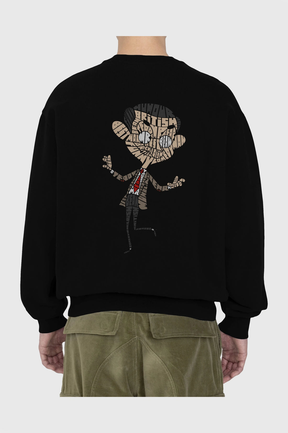 Mr Bean Arka Baskılı Oversize Sweatshirt Erkek Kadın Unisex