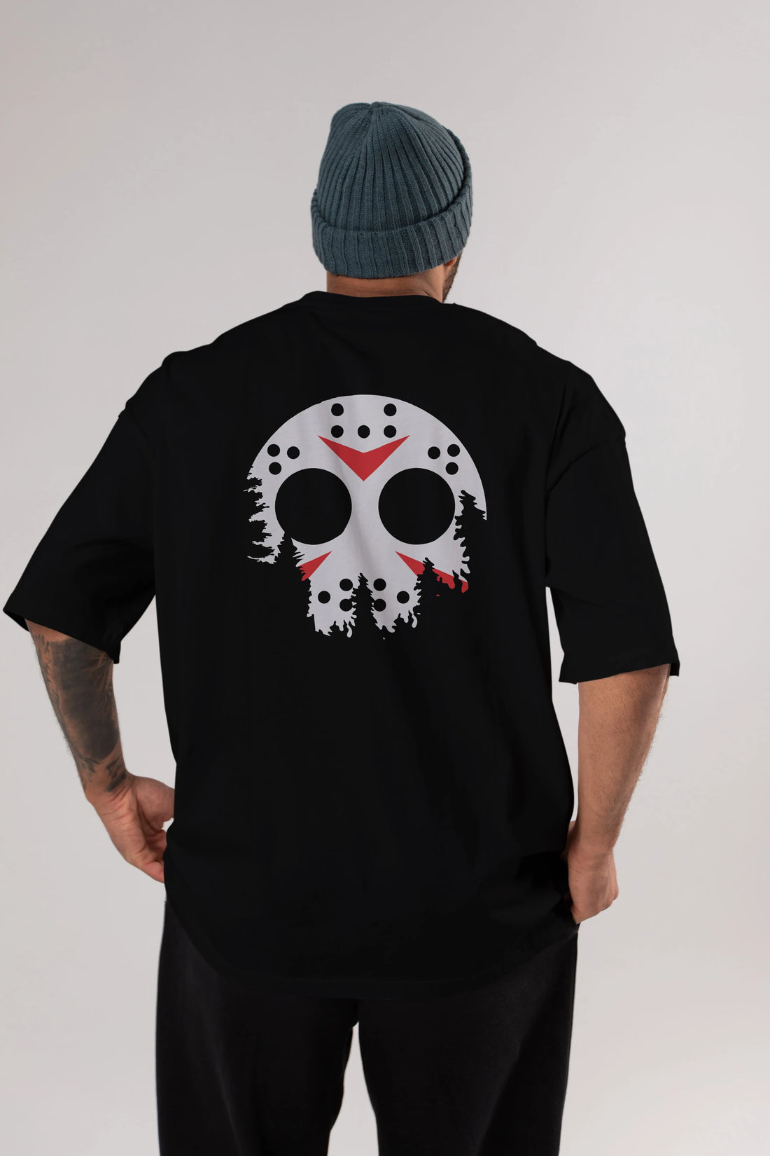 Jason Moon Arka Baskılı Oversize t-shirt %100 pamuk Erkek Kadın Unisex
