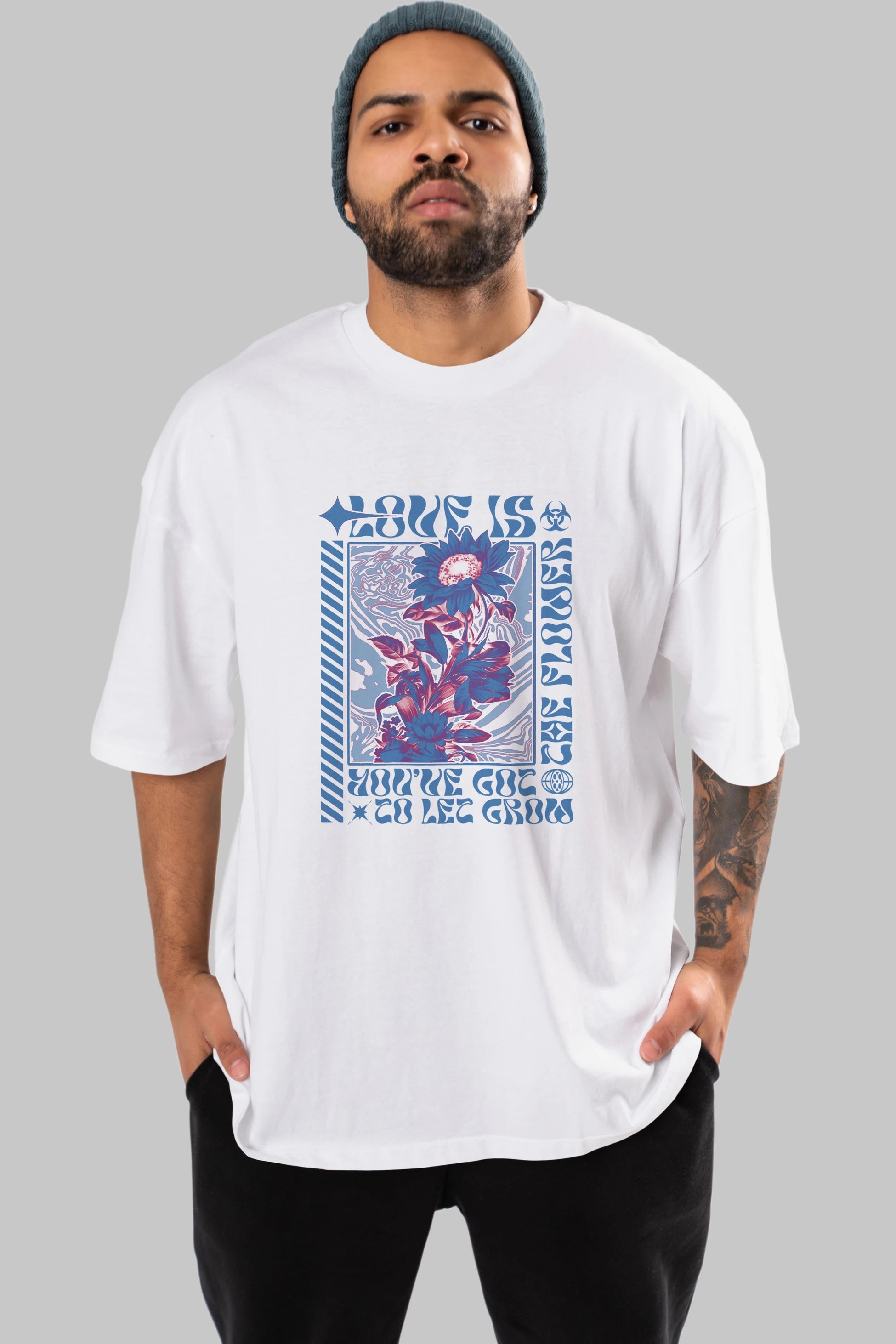 Love is the flower you've got to let grow Ön Baskılı Oversize t-shirt Erkek Kadın Unisex