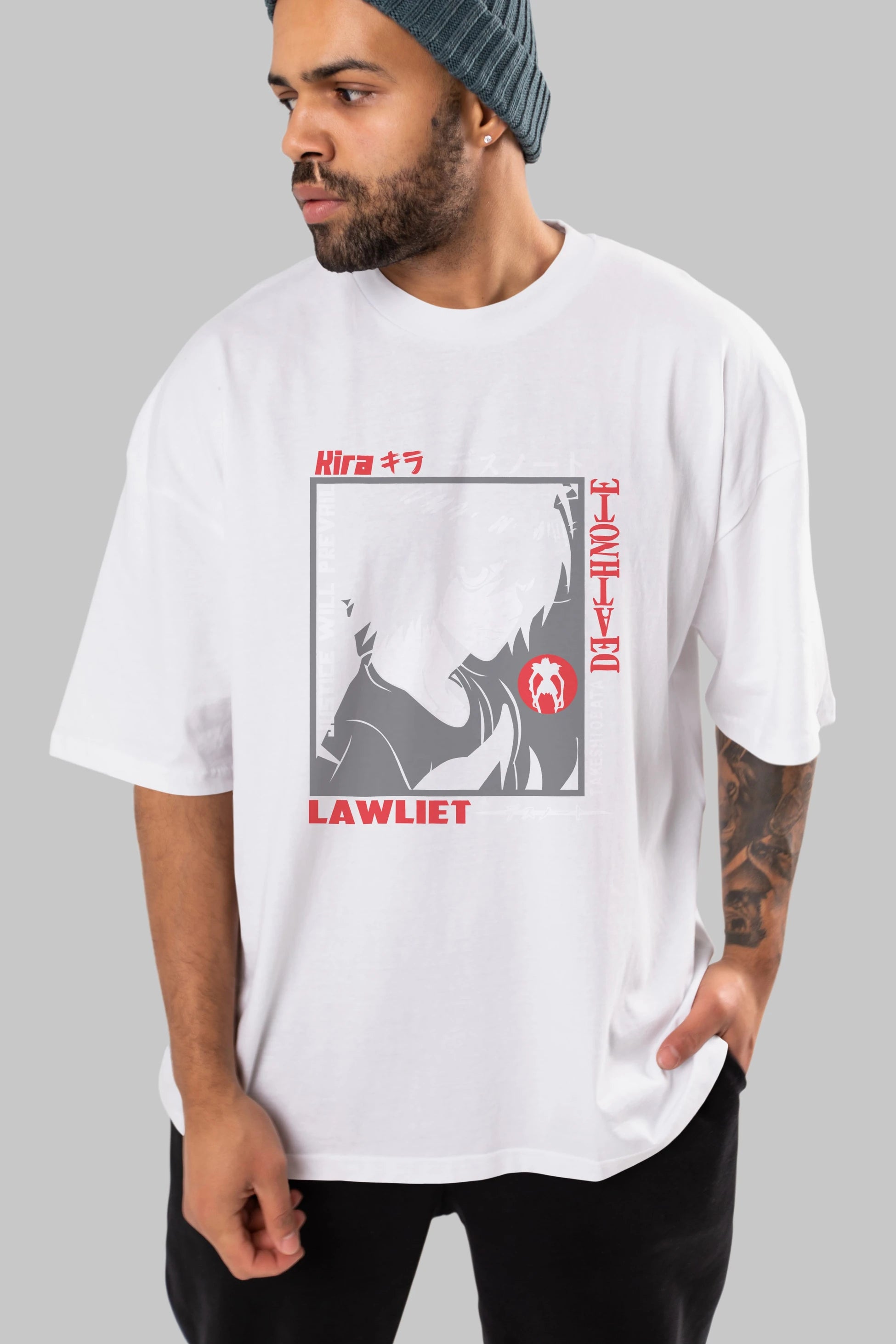 DEATH NOTE Anime Ön Baskılı Oversize t-shirt %100 pamuk Erkek Kadın Unisex