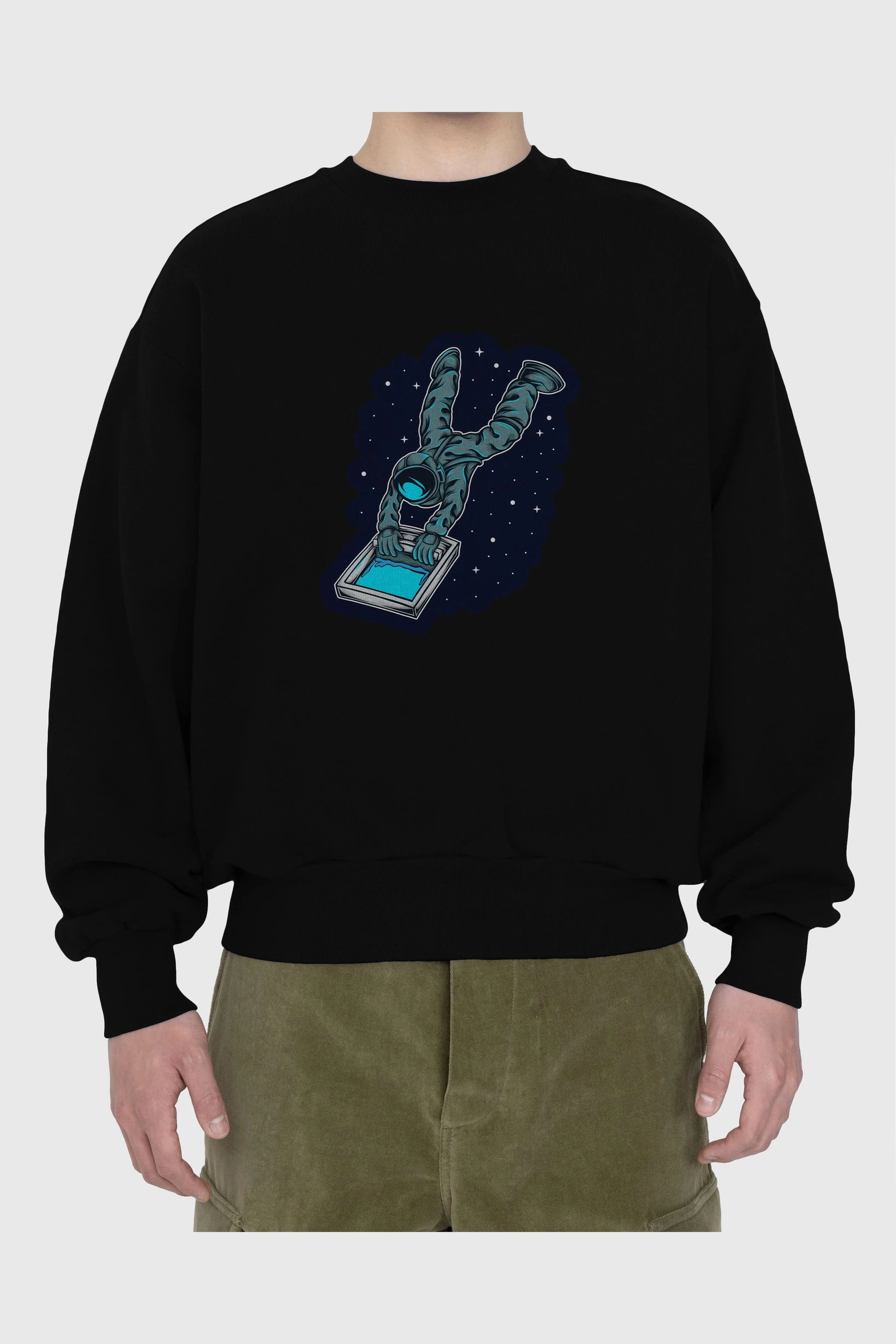 Astroscreen Sticker Ön Baskılı Oversize Sweatshirt Erkek Kadın Unisex