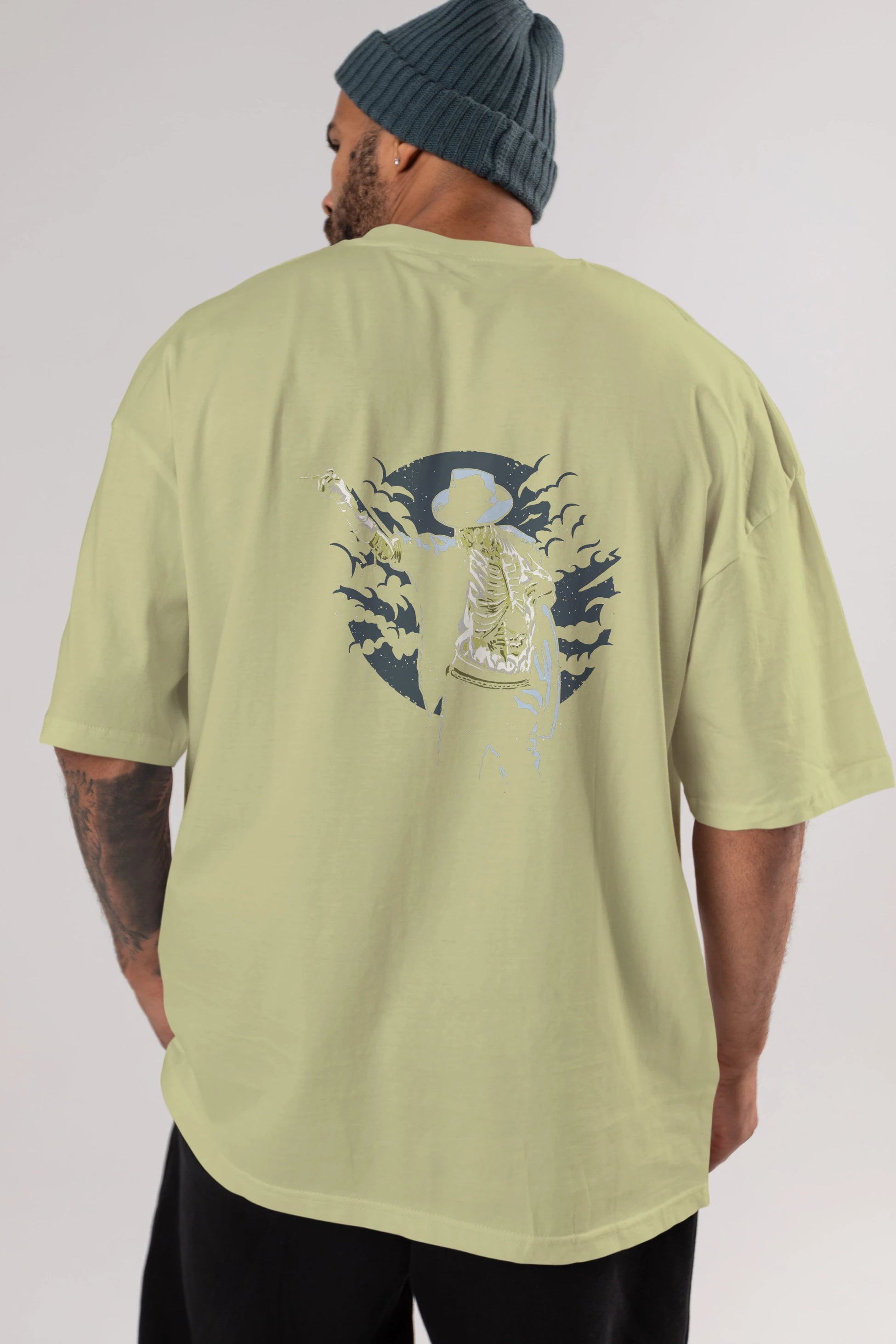 Zombie Pop Arka Baskılı Oversize t-shirt Erkek Kadın Unisex %100 Pamuk