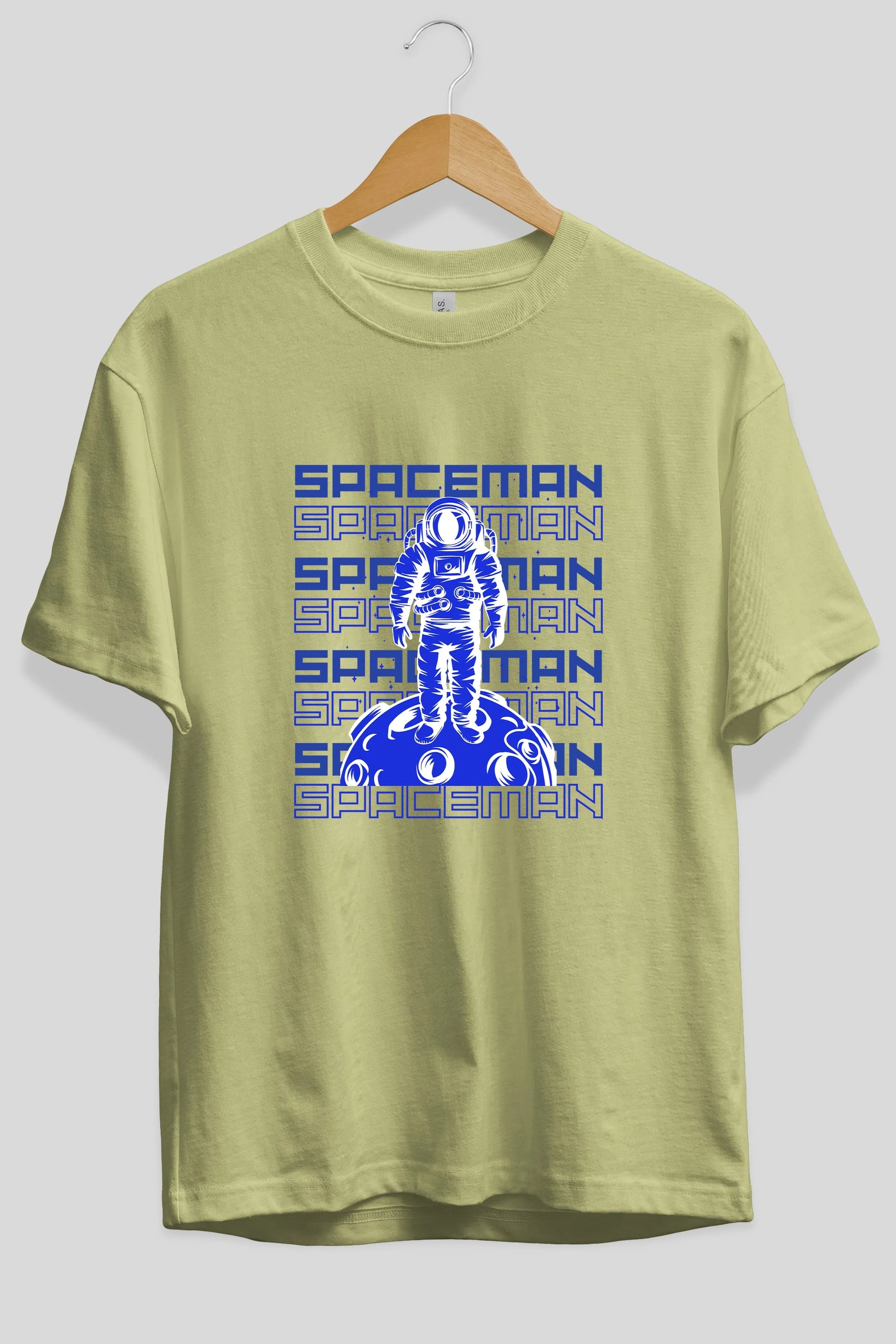 Spaceman Yazılı Ön Baskılı Oversize t-shirt Erkek Kadın Unisex