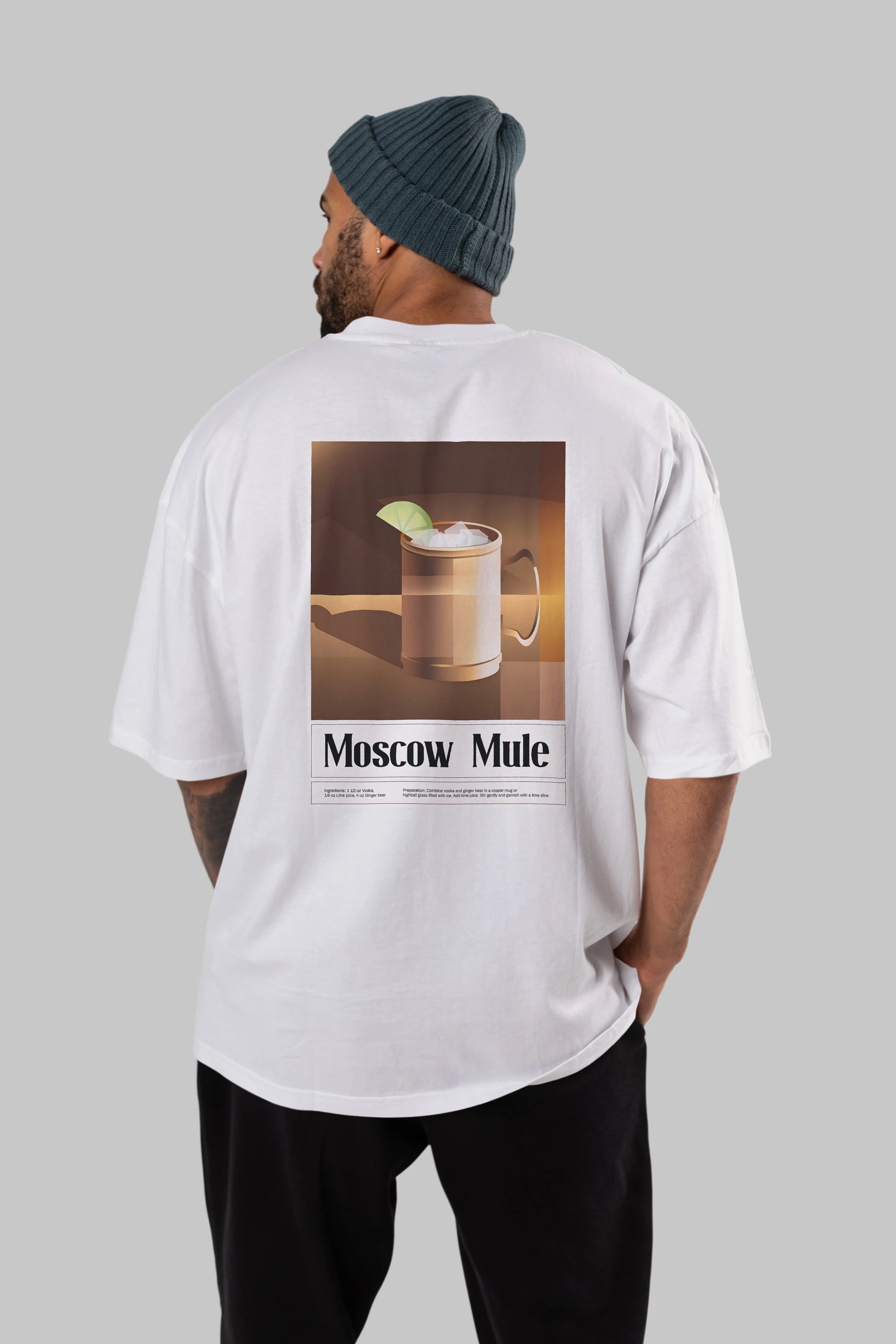 Moscow Mule 3 Arka Baskılı Oversize t-shirt Erkek Kadın Unisex %100 Pamuk Bisiklet Yaka tişort
