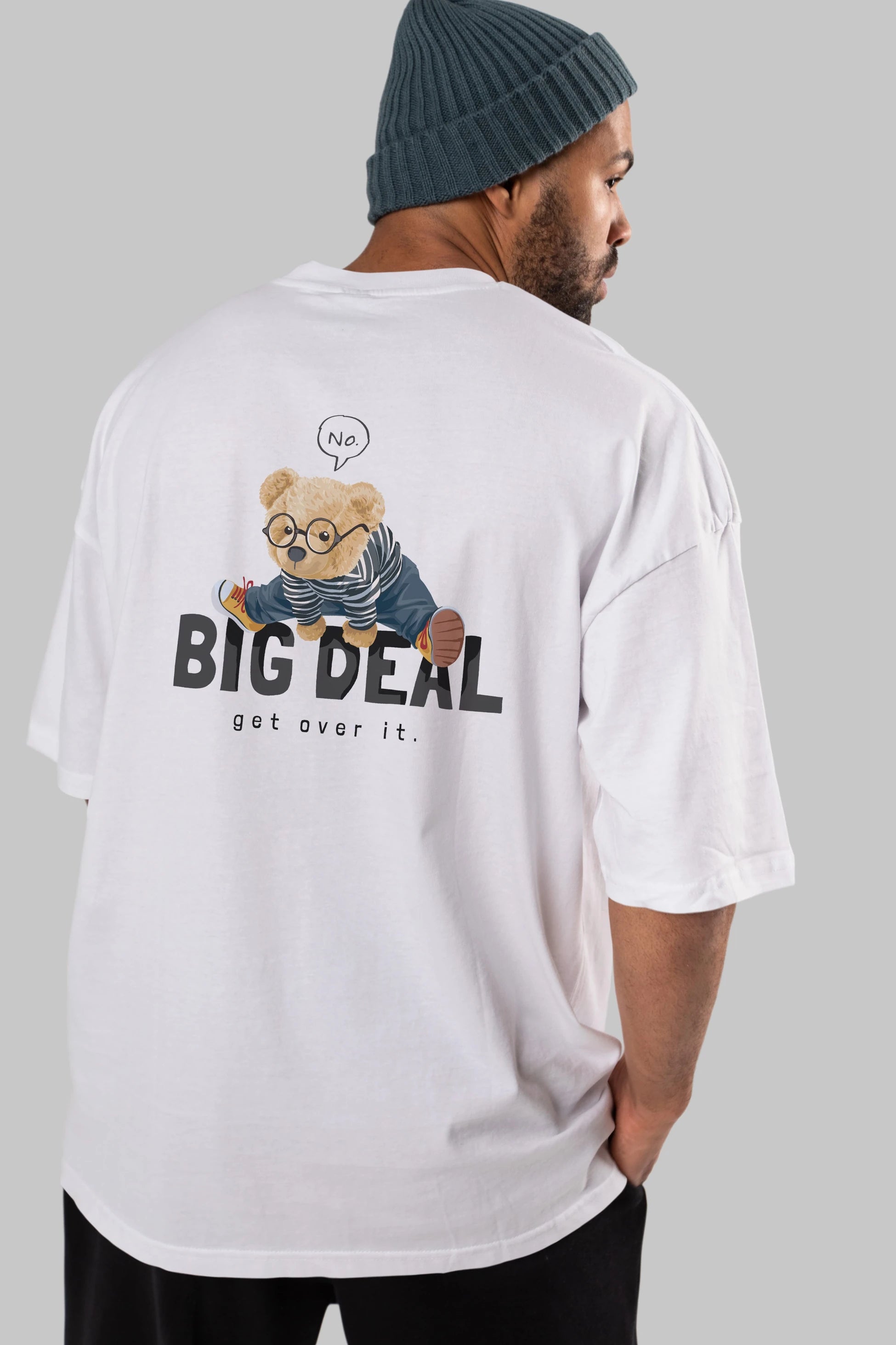 Teddy Bear Big Deal Arka Baskılı Oversize t-shirt Erkek Kadın Unisex %100 Pamuk
