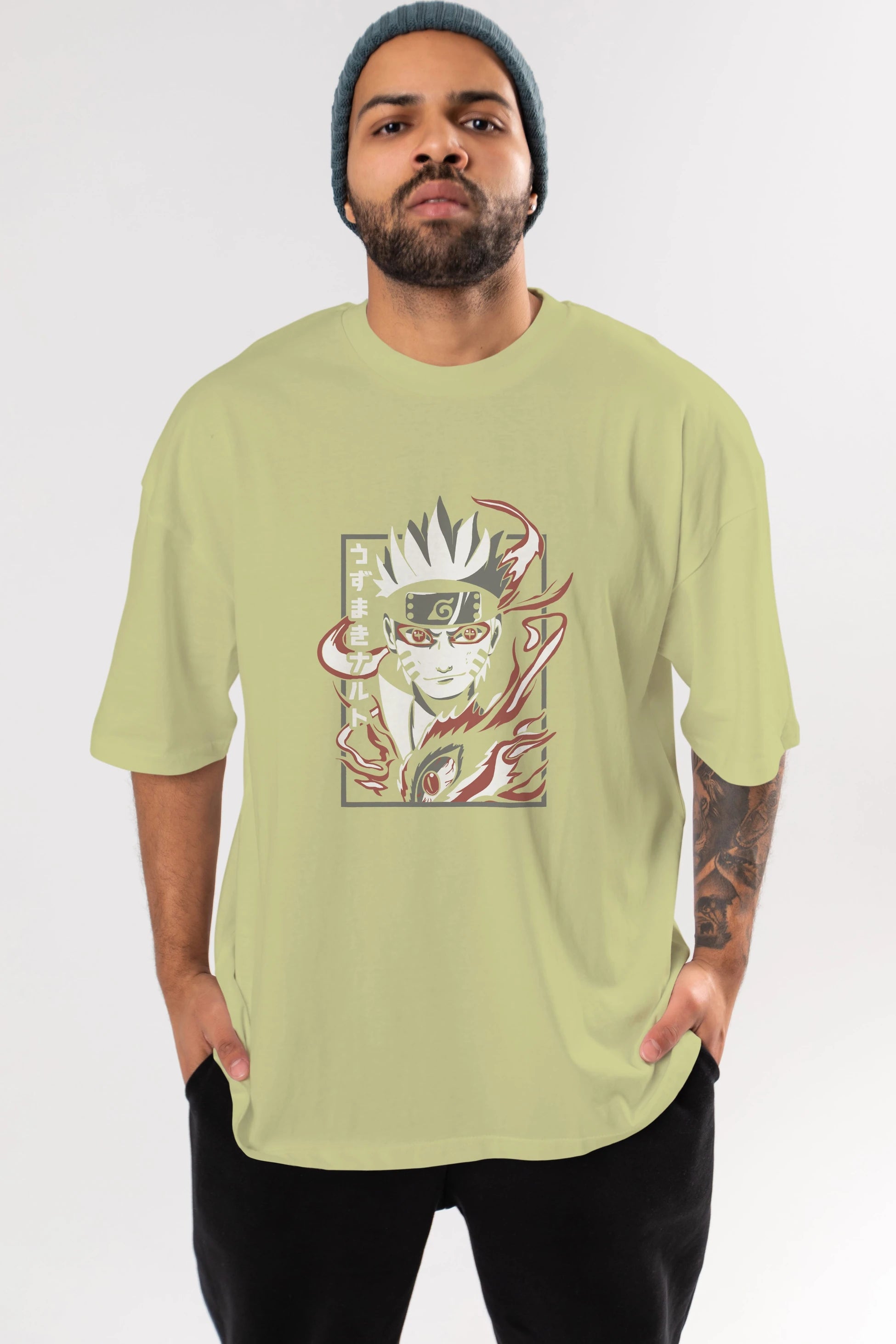 NarutoMod Anime Ön Baskılı Oversize t-shirt %100 pamuk Erkek Kadın Unisex