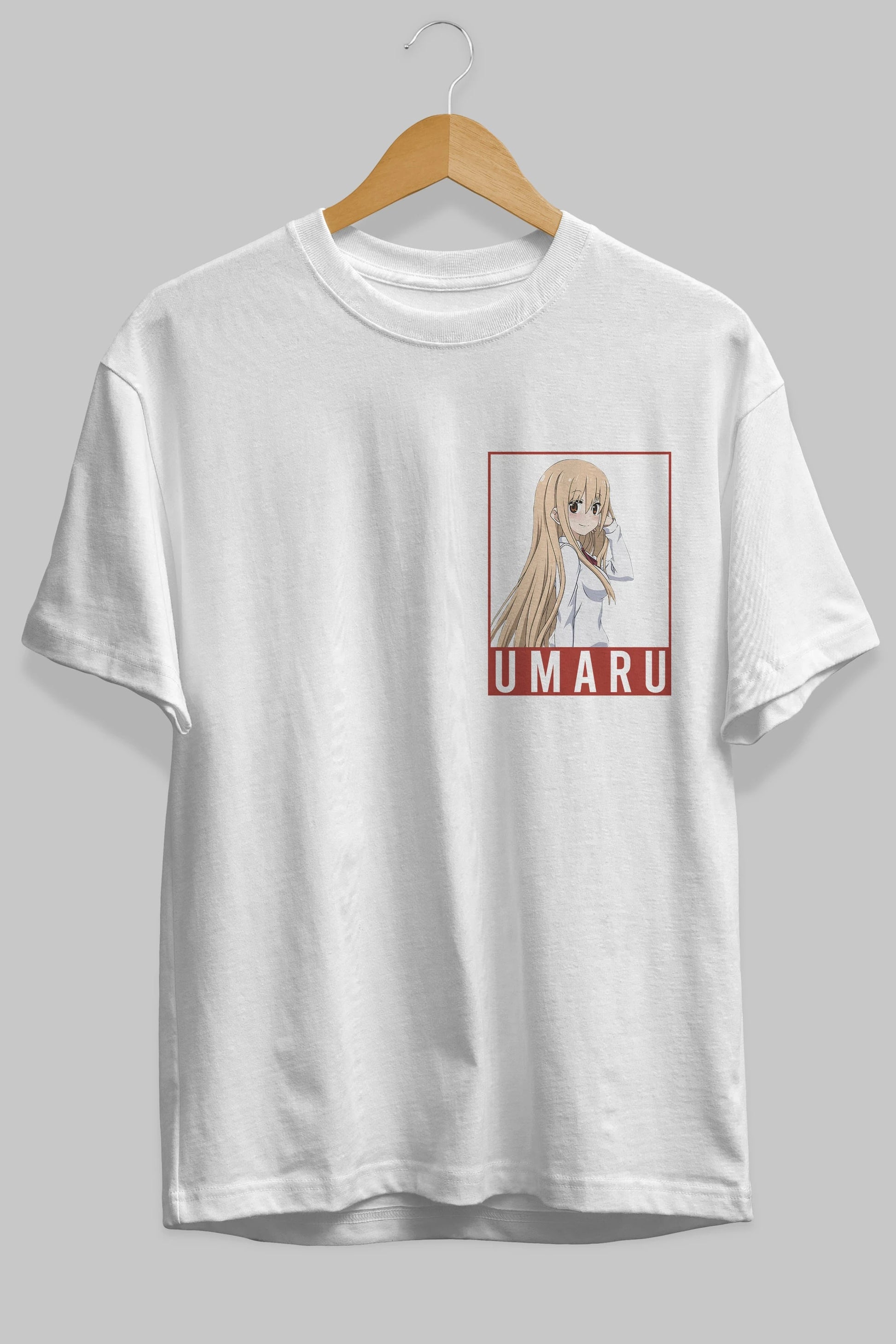 Umaru Doma 2 (2) Ön Sol Baskılı Oversize t-shirt Erkek Kadın Unisex %100 Pamuk Bisiklet Yaka tişort