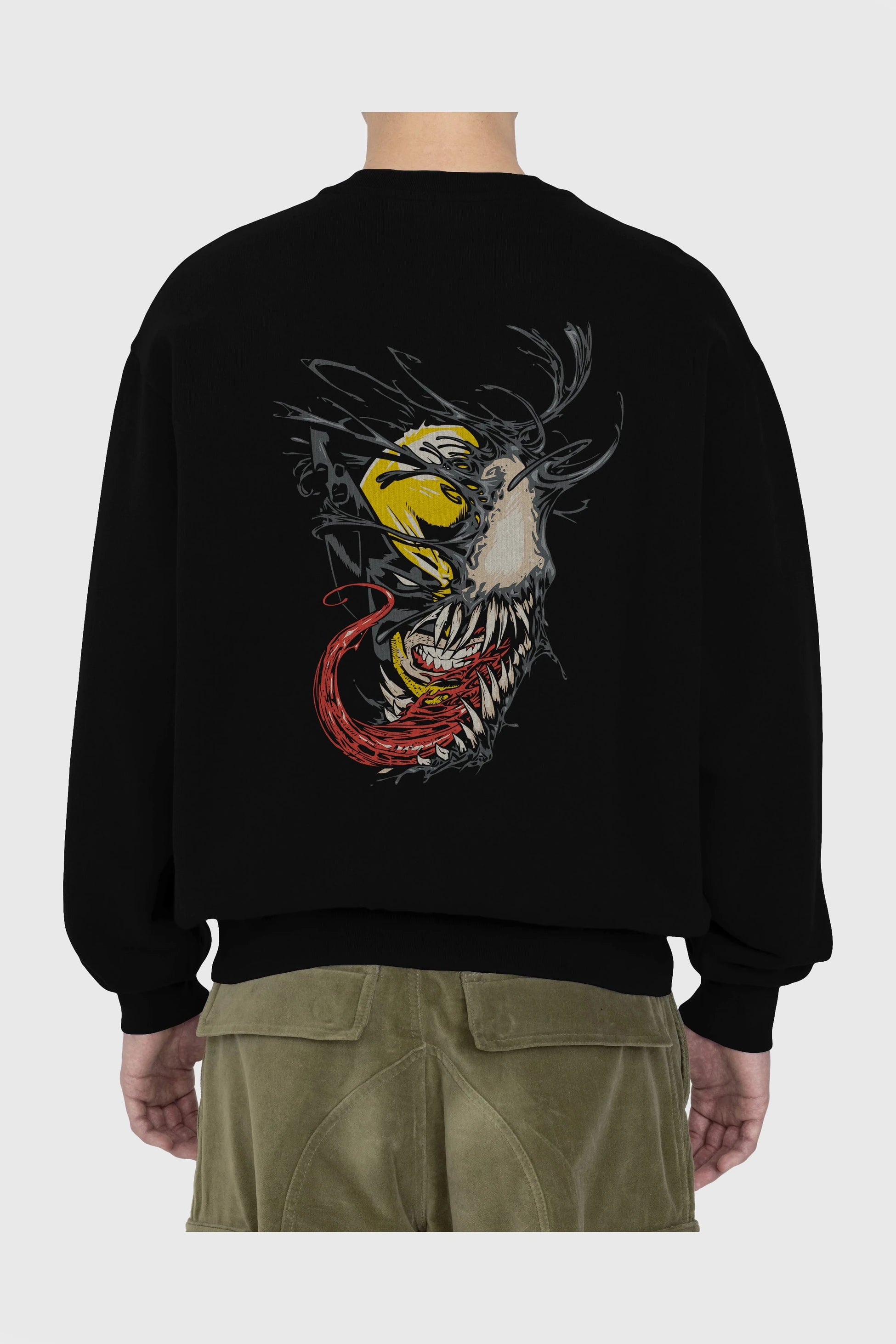 Venom (4) Arka Baskılı Oversize Sweatshirt Erkek Kadın Unisex