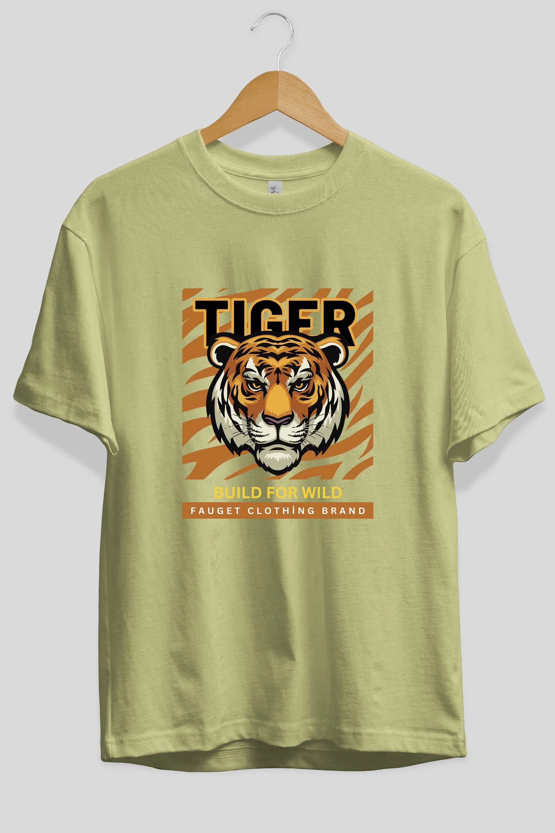 Tiger Ön Baskılı Oversize t-shirt Erkek Kadın Unisex