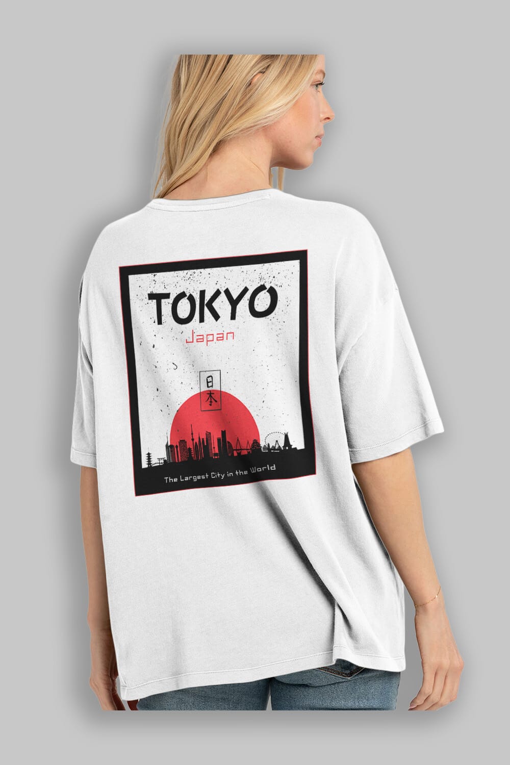 Tokyo Japan Yazılı Arka Baskılı Oversize t-shirt Erkek Kadın Unisex