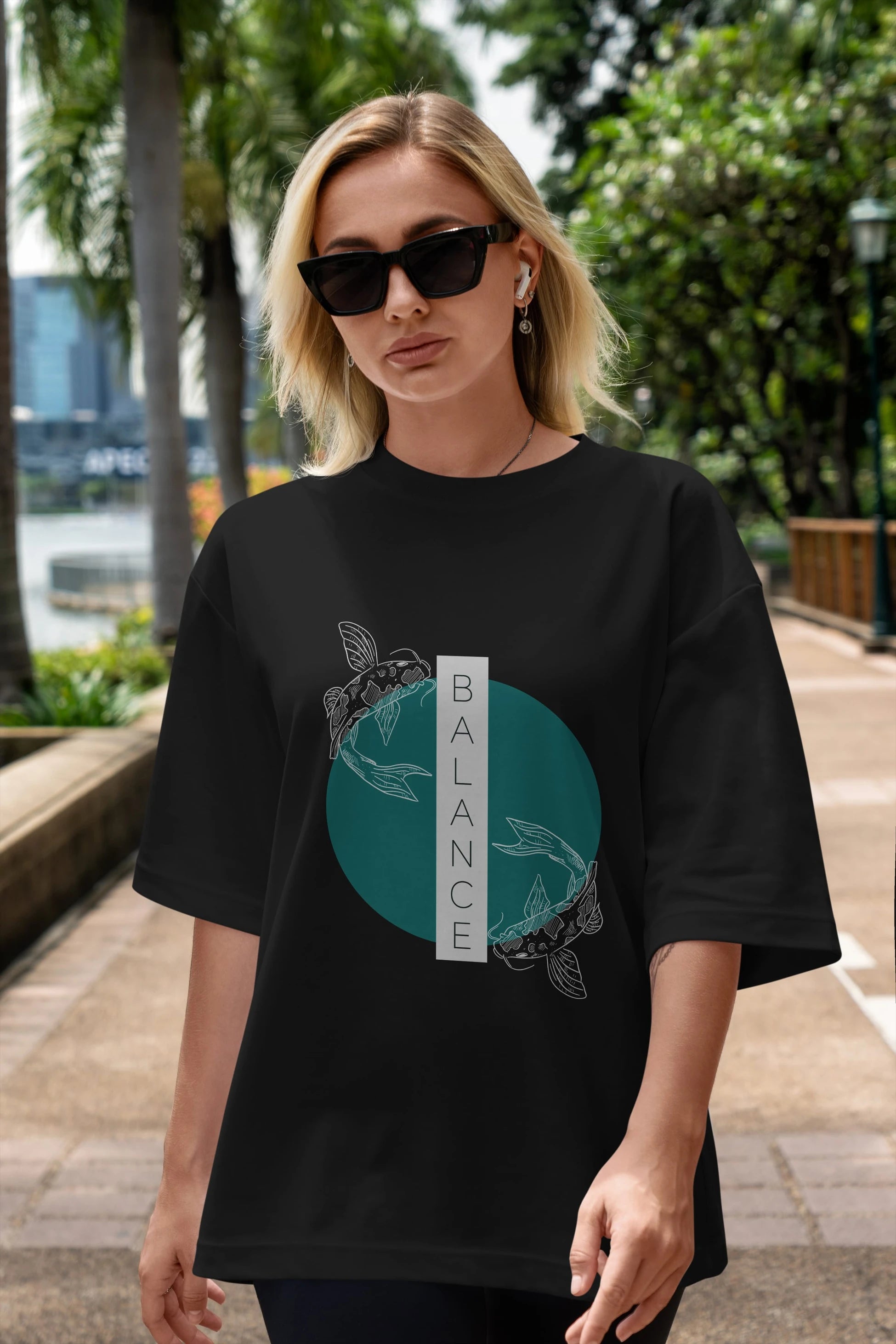 Balance 2 Yazılı Ön Baskılı Oversize t-shirt Erkek Kadın Unisex