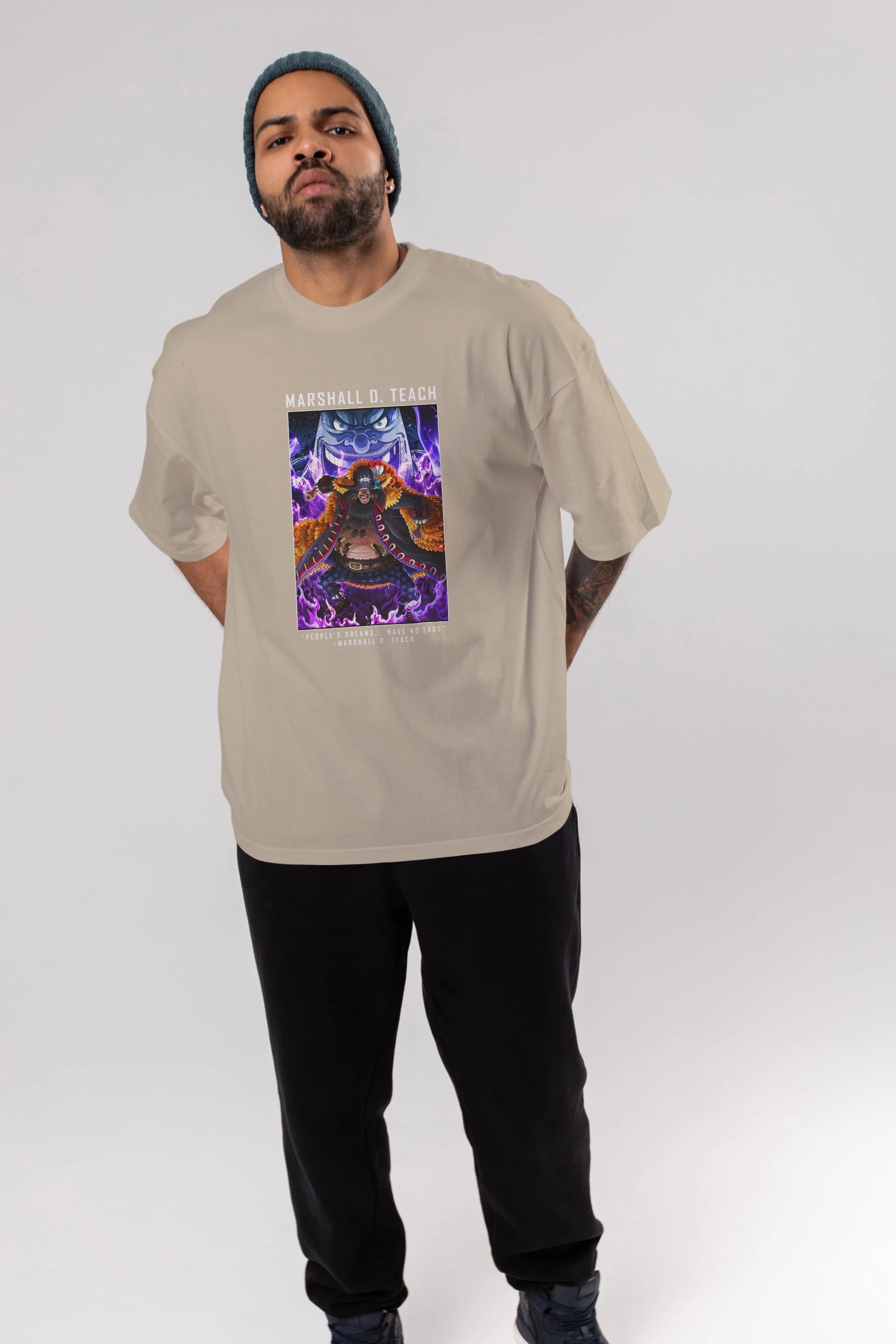 Blackbeard Anime Ön Baskılı Oversize t-shirt Erkek Kadın Unisex