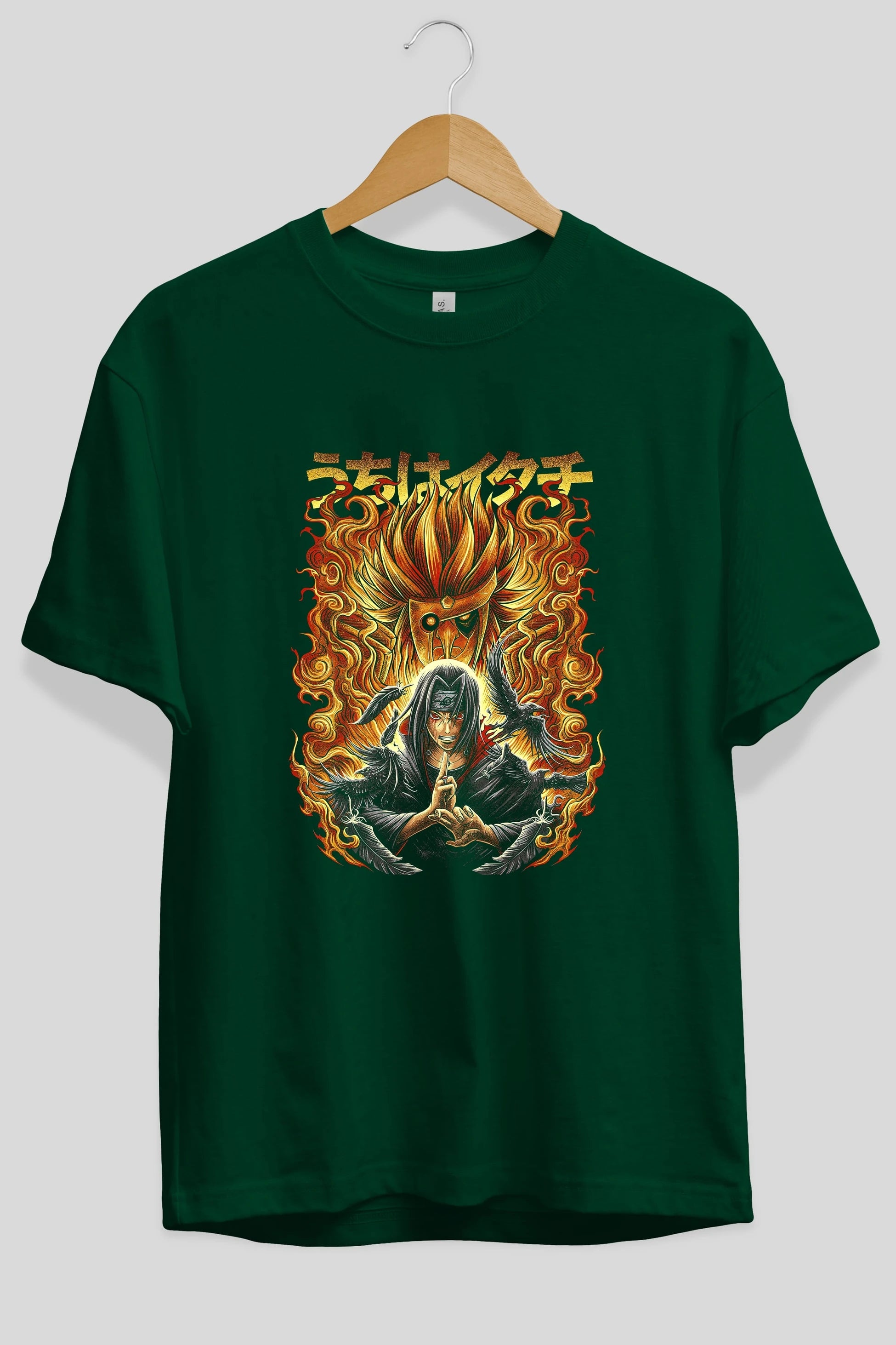 NARUTO ITACHI UCHIHA Anime Ön Baskılı Oversize t-shirt %100 pamuk Erkek Kadın Unisex