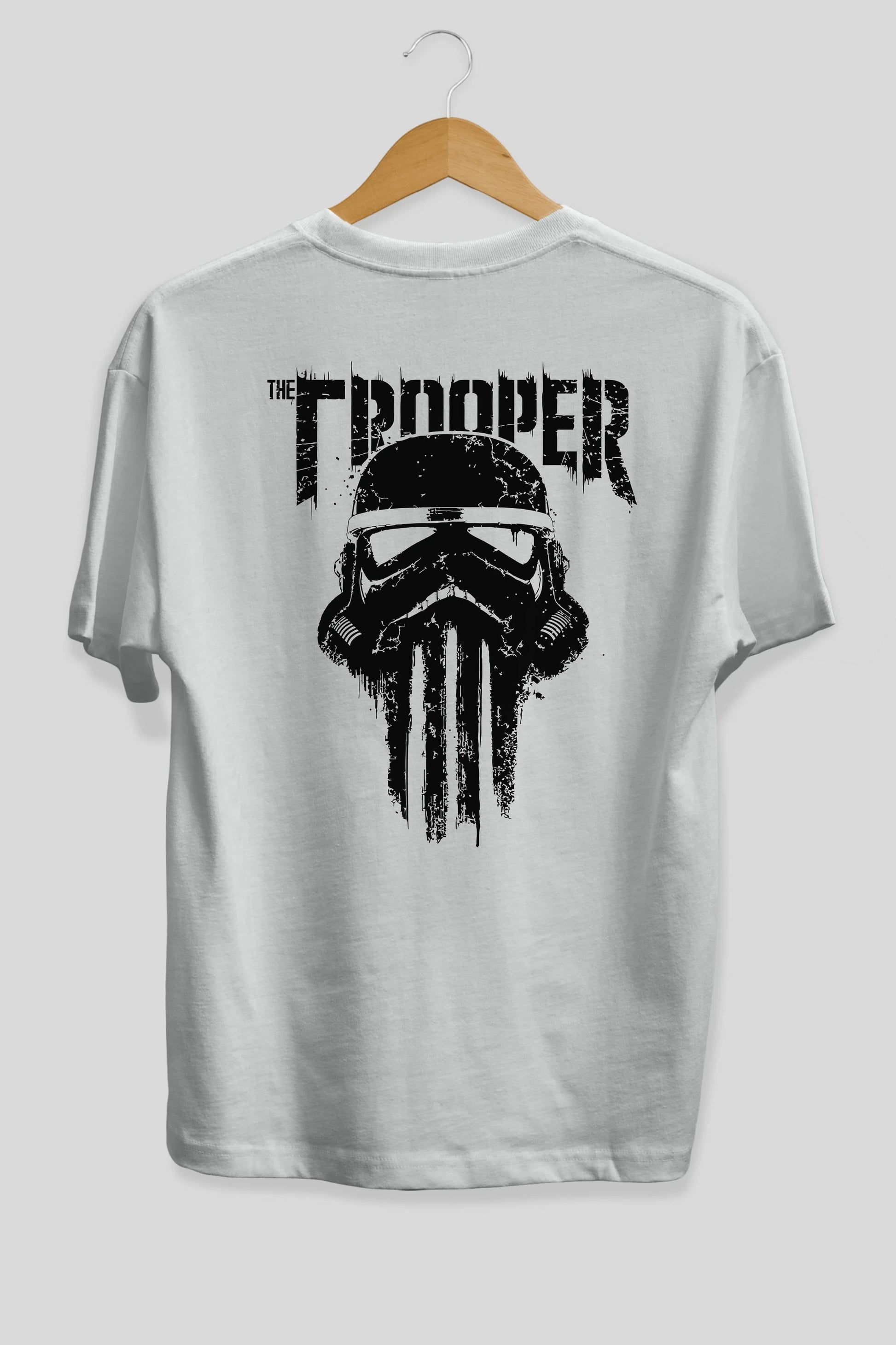 The Trooper Arka Baskılı Oversize t-shirt Erkek Kadın Unisex %100 Pamuk Bisiklet Yaka tişort
