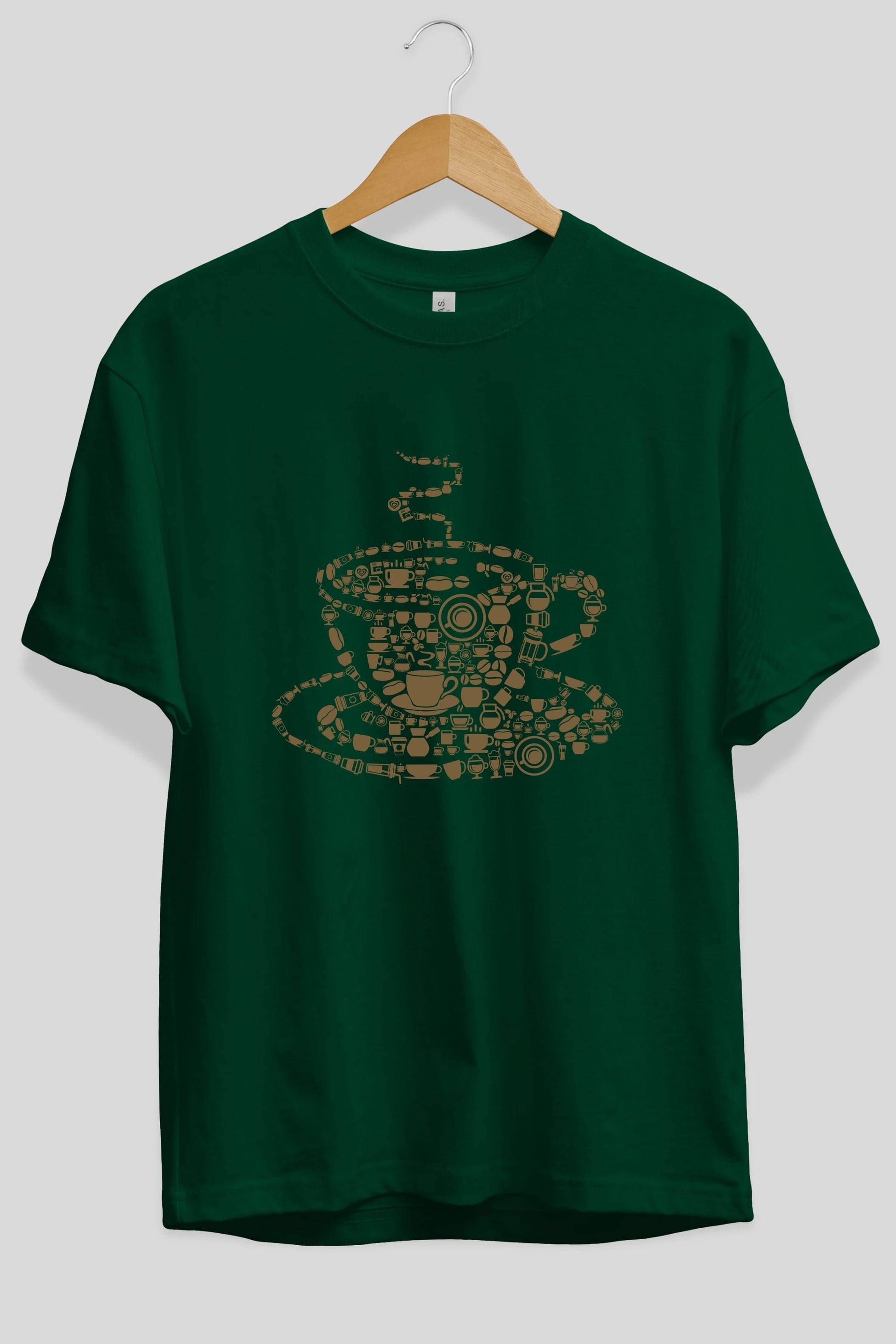 Coffee Ön Baskılı Oversize t-shirt %100 pamuk Erkek Kadın Unisex
