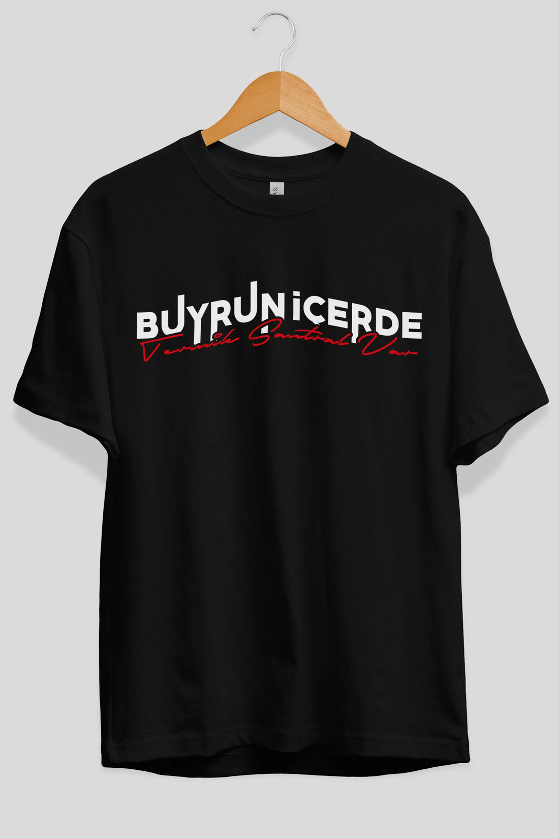Buyrun İçerde Termik Santral Ön Baskılı Oversize t-shirt %100 pamuk Erkek Kadın Unisex