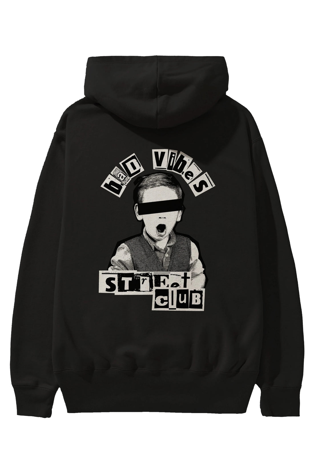 Bad Vibes Street Club Arka Baskılı Hoodie Oversize Kapüşonlu Sweatshirt Erkek Kadın Unisex