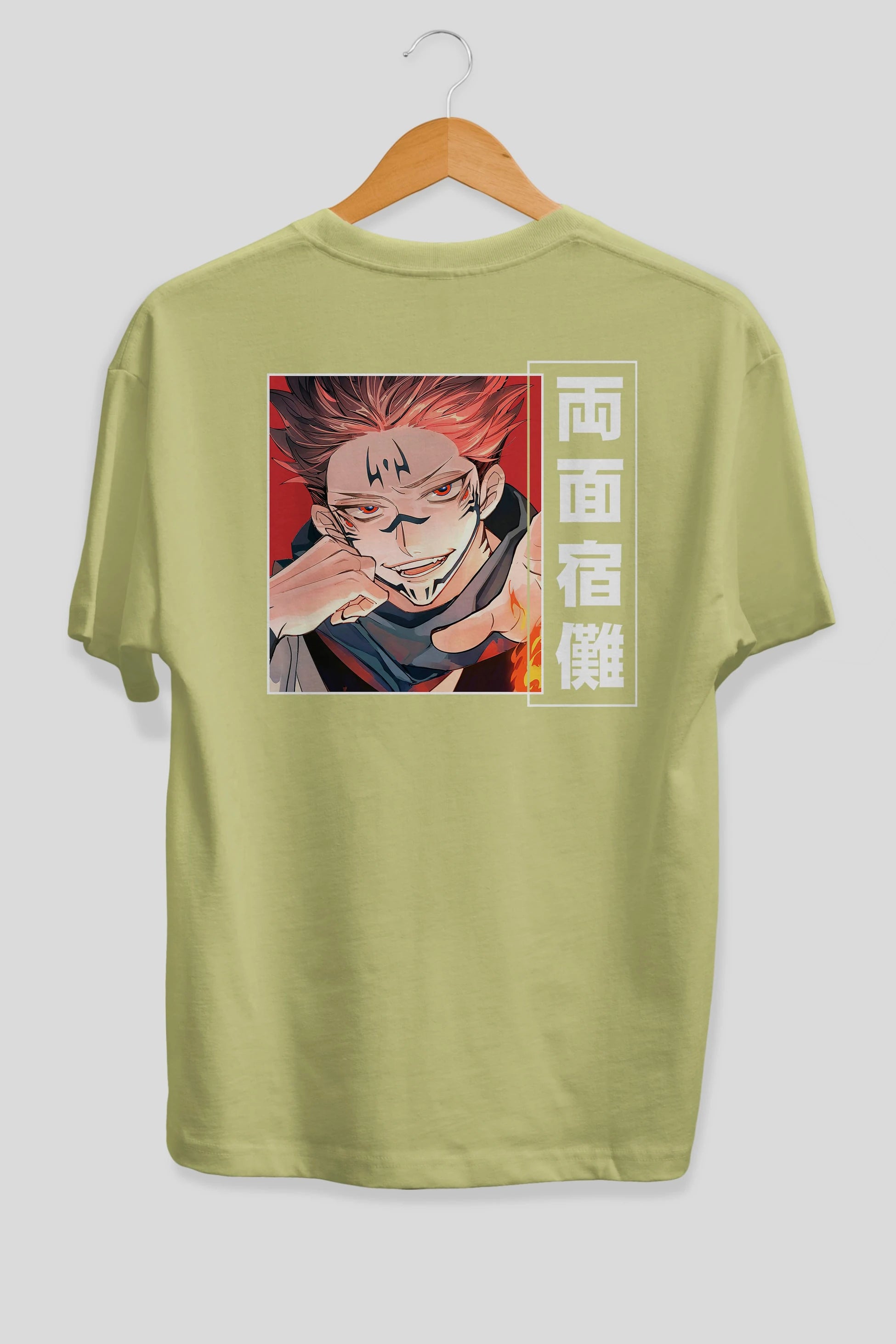 Sukuna Ryoumen 4 Anime Arka Baskılı Oversize t-shirt Erkek Kadın Unisex