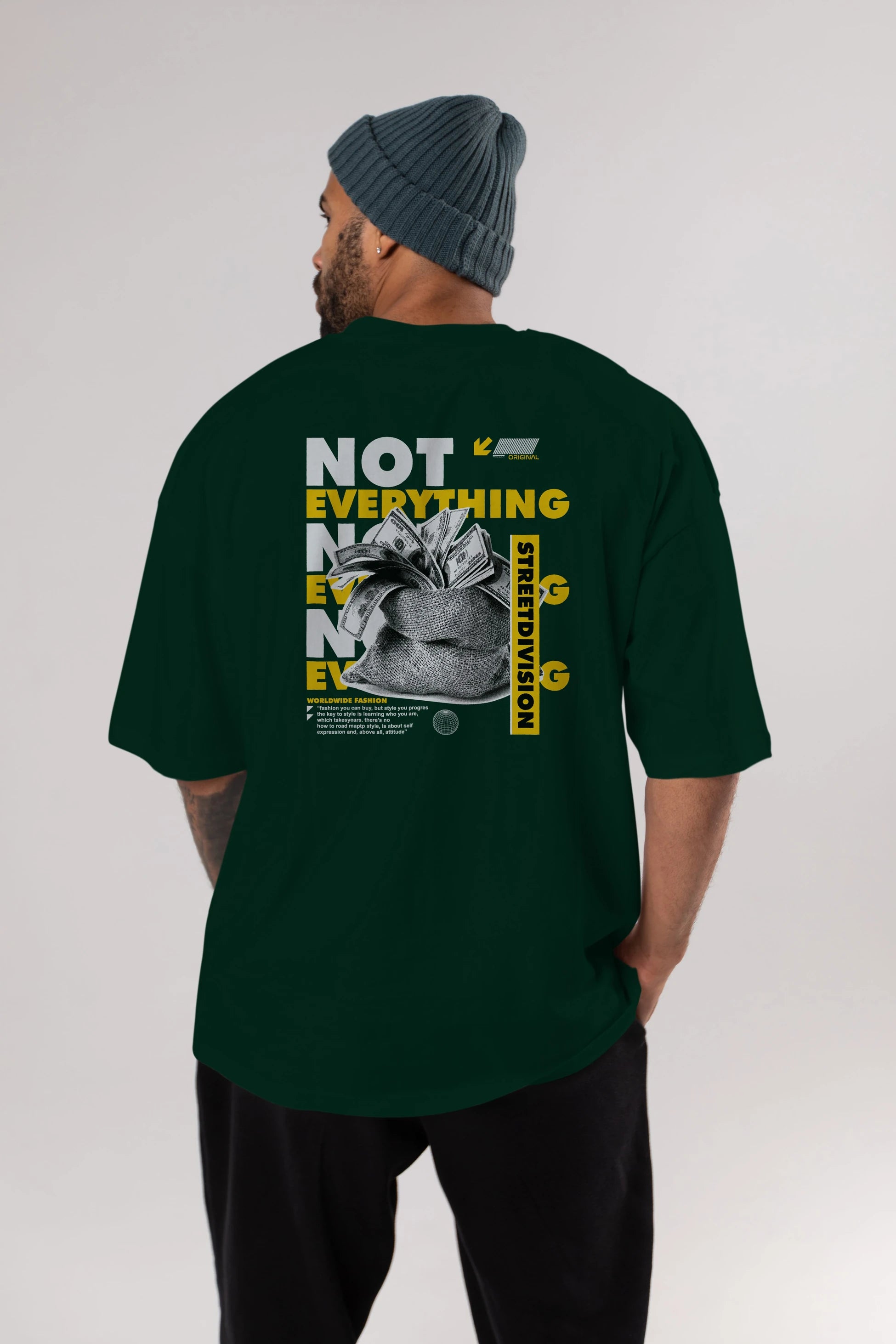 Not Everything Arka Baskılı Oversize t-shirt Erkek Kadın Unisex