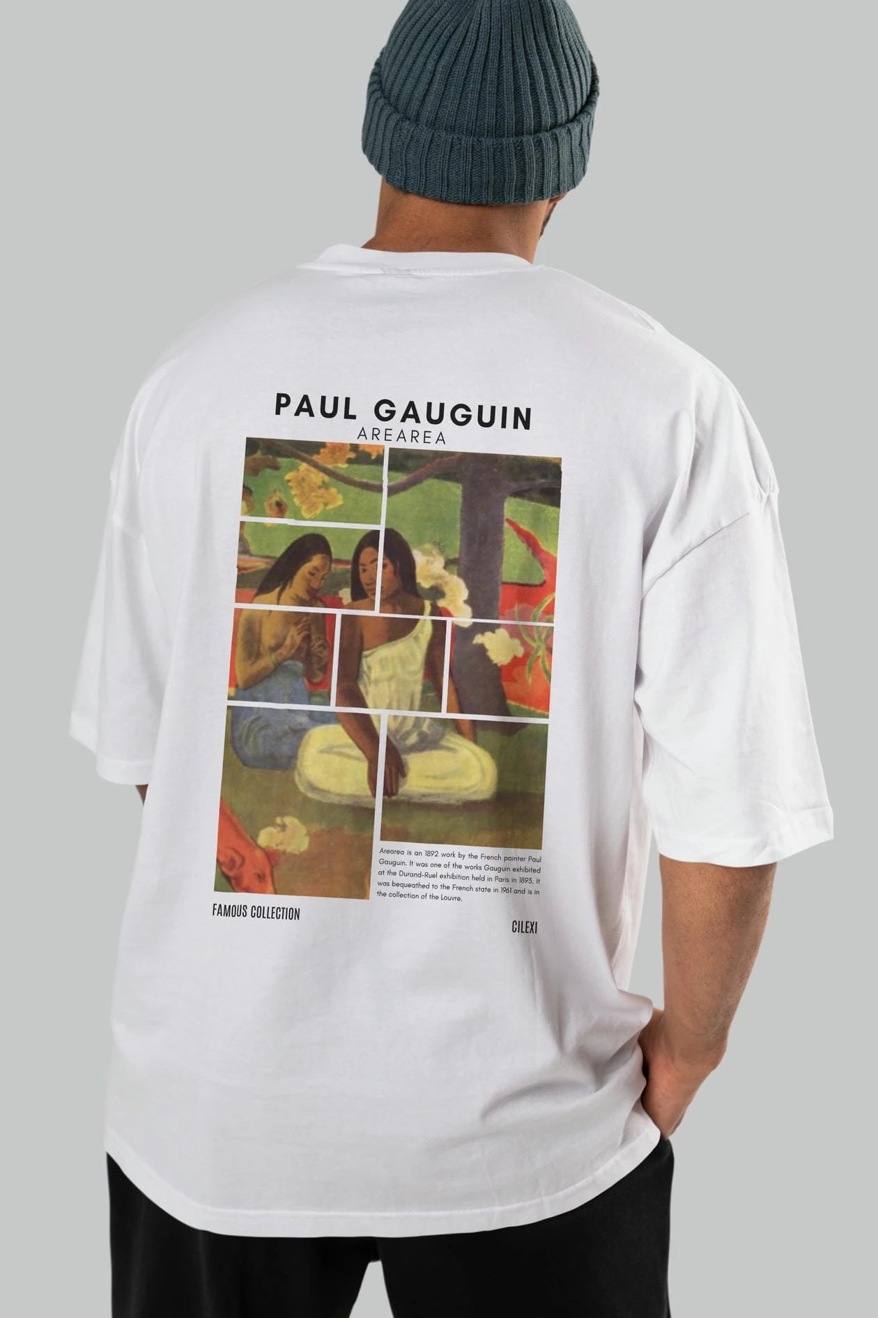 Paul Gauguin Arearea Arka Baskılı Oversize t-shirt Erkek Kadın Bisiklet Yaka Pamuk tişort